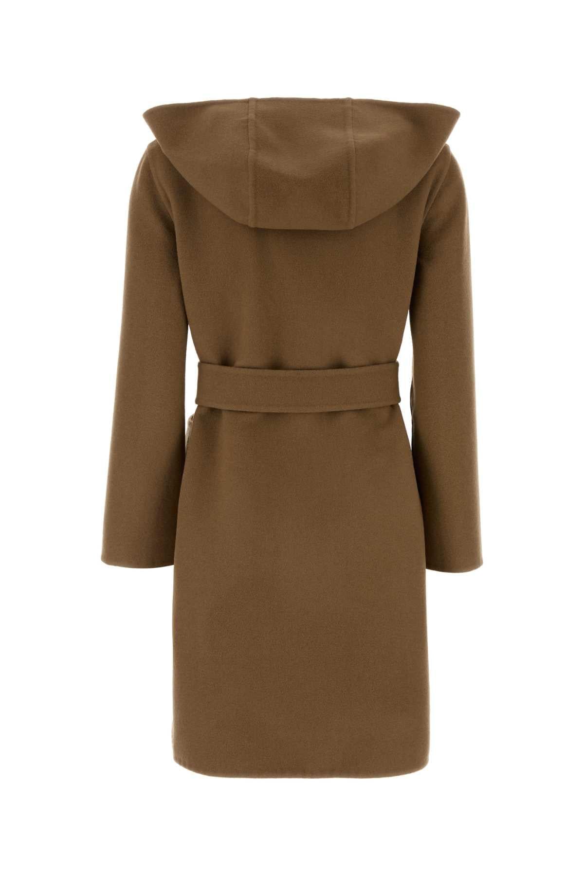 Burberry Women Camel Wool Reversibile Coat
