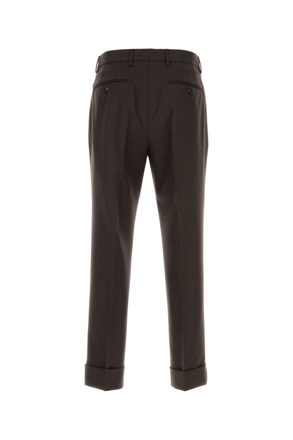 Burberry Men Dark Brown Wool Pant BURBERRY