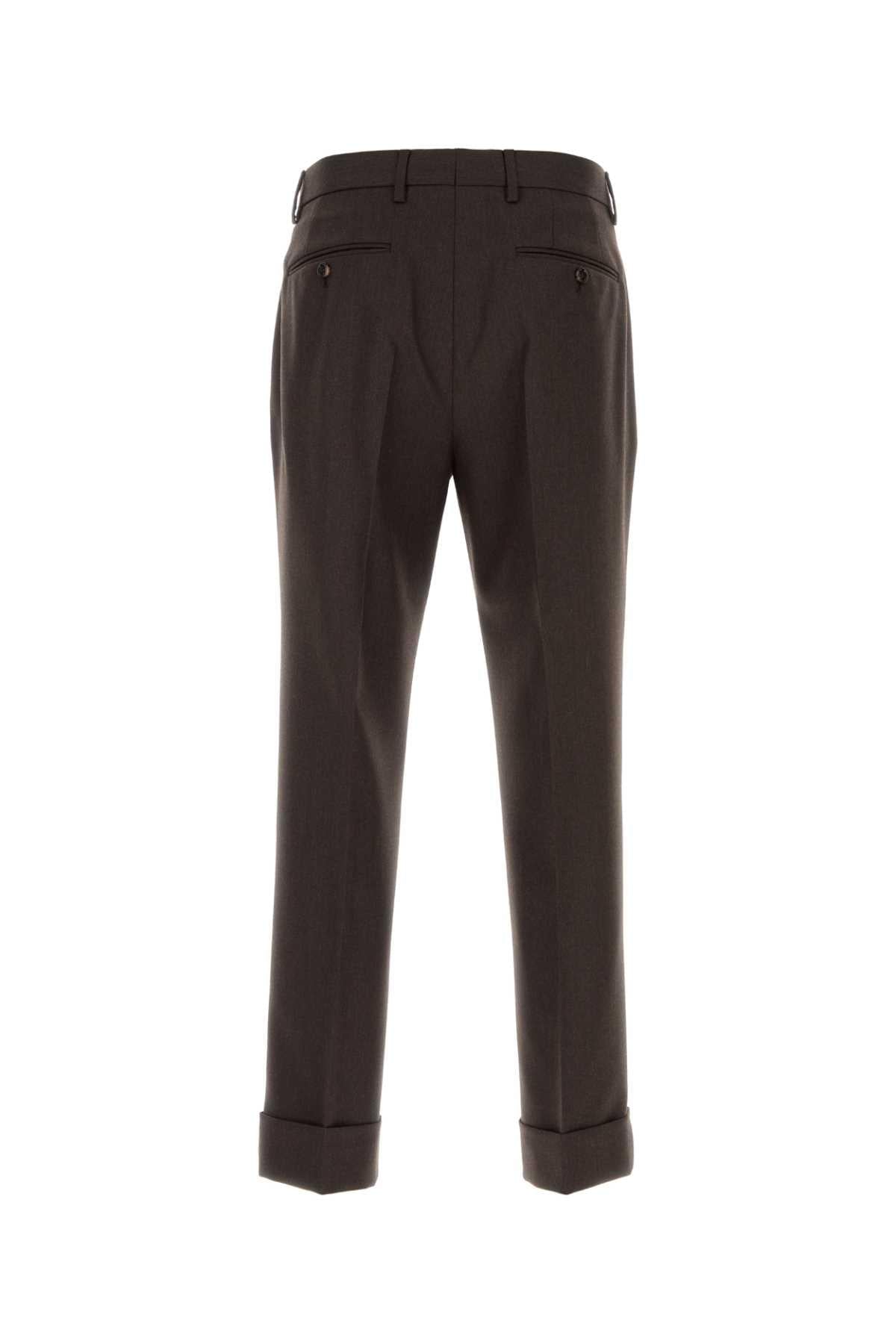 Burberry Men Dark Brown Wool Pant BURBERRY
