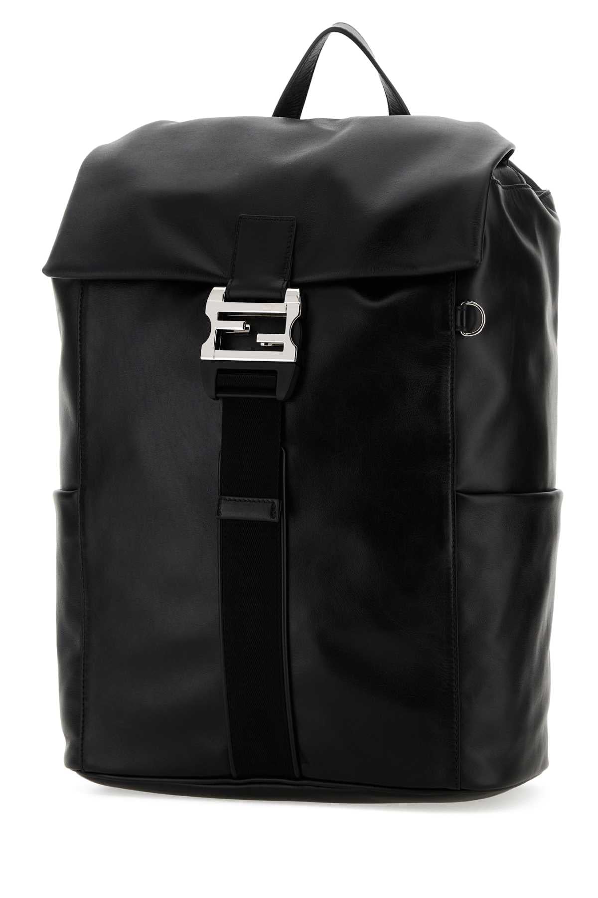 Fendi Men Black Leather Fendi Flux Backpack FENDI