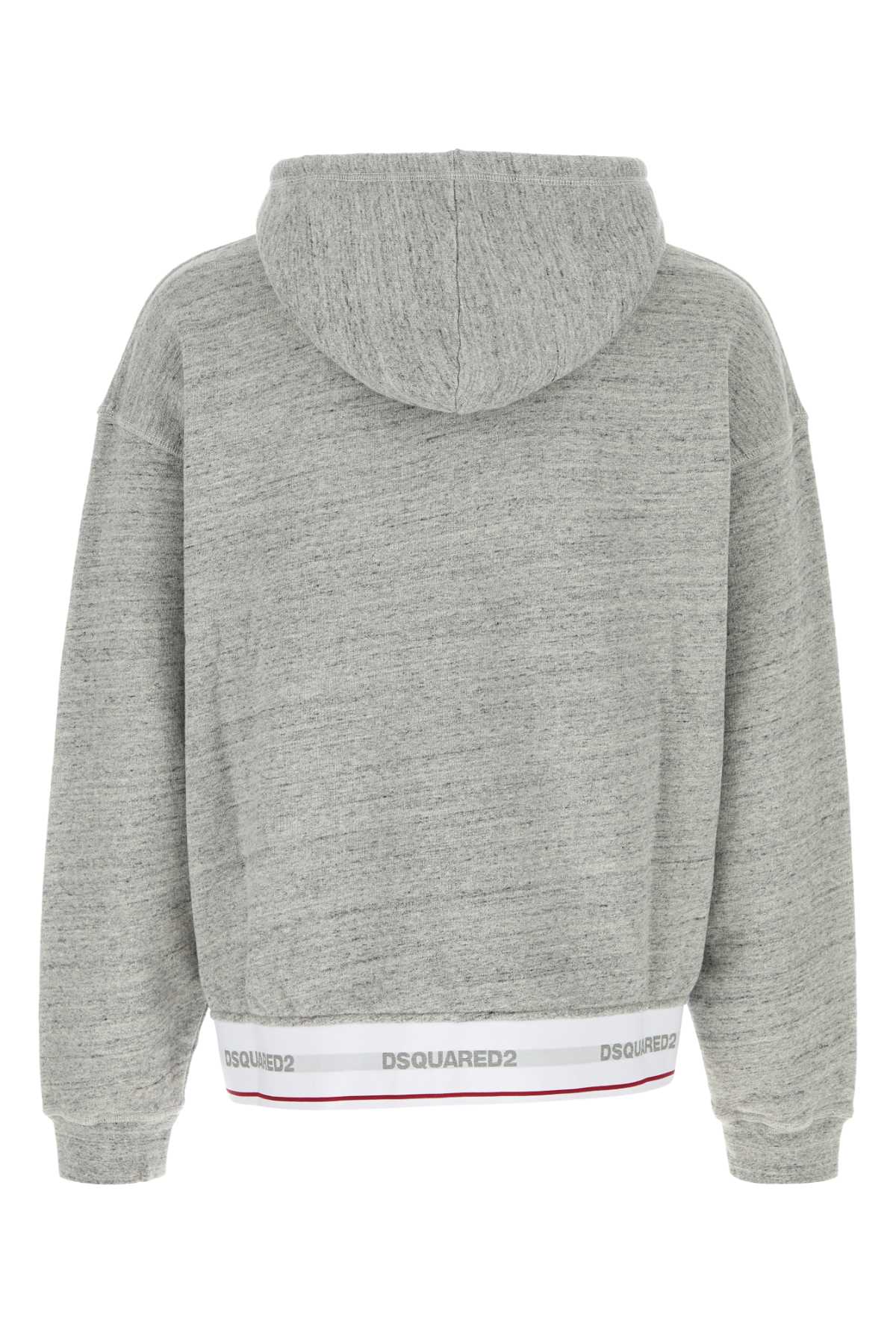 Dsquared Men Melange Grey Cotton Oversize Sweatshirt DSQUARED2