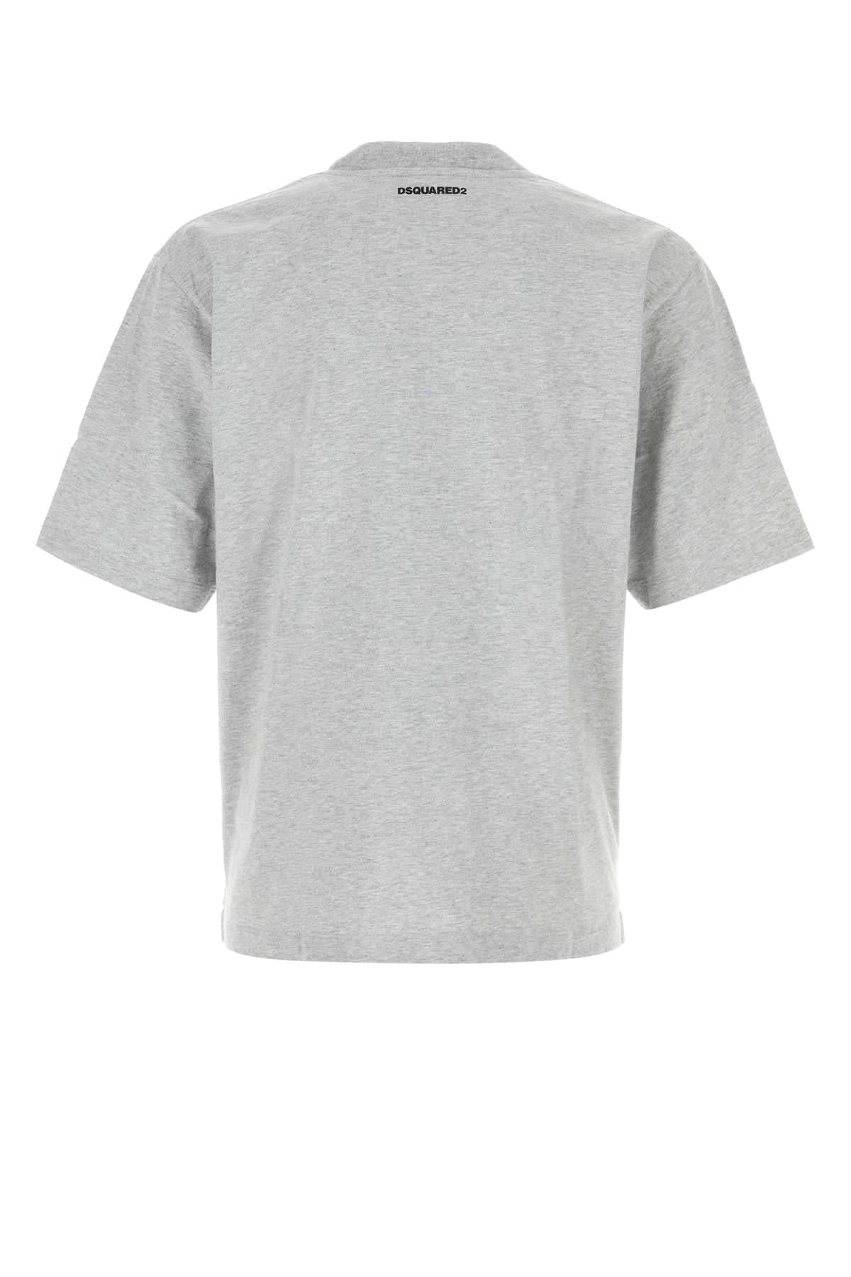 Dsquared Men Melange Grey Cotton Oversize T-Shirt DSQUARED2