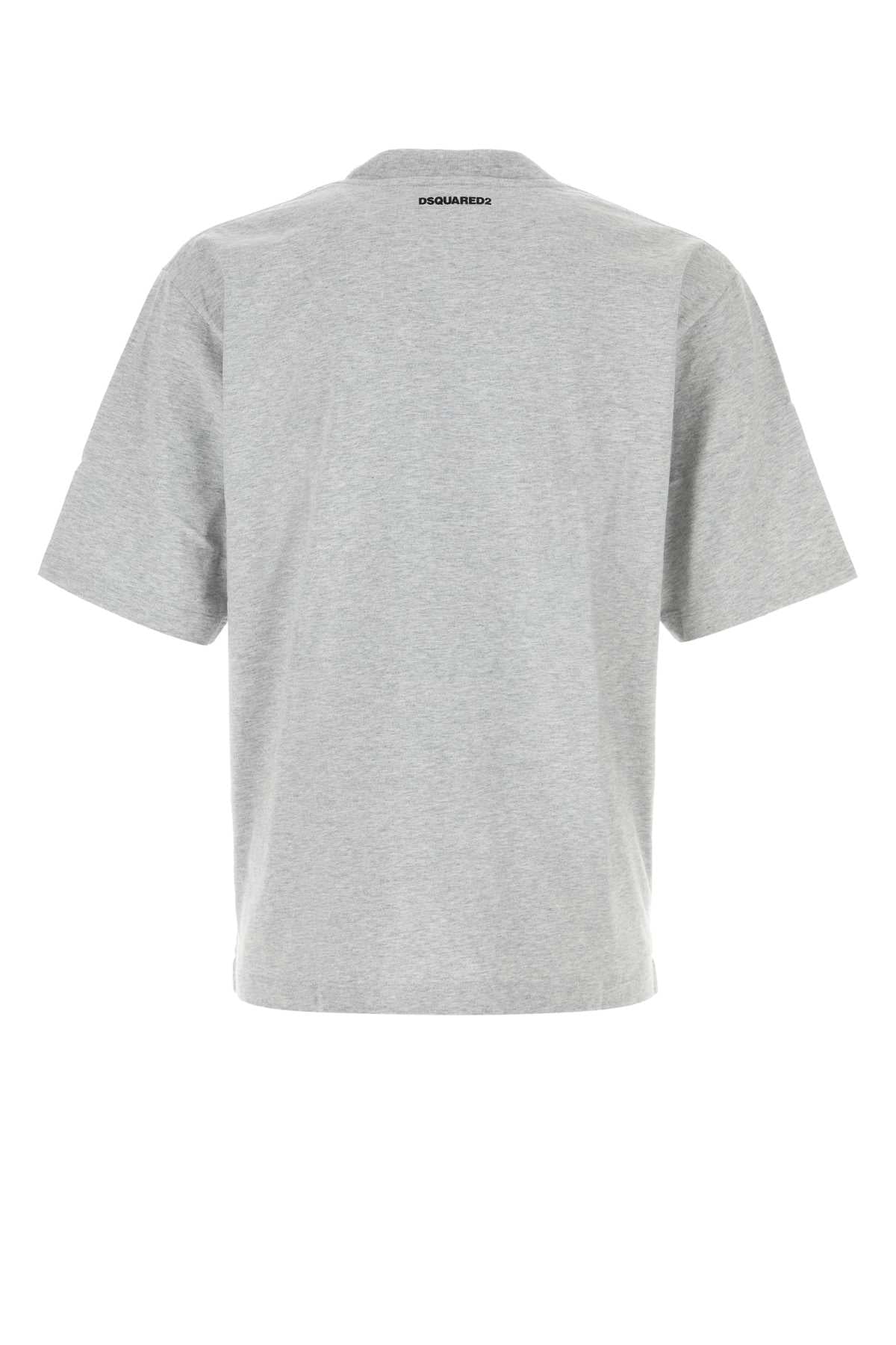 Dsquared Men Melange Grey Cotton Oversize T-Shirt DSQUARED2