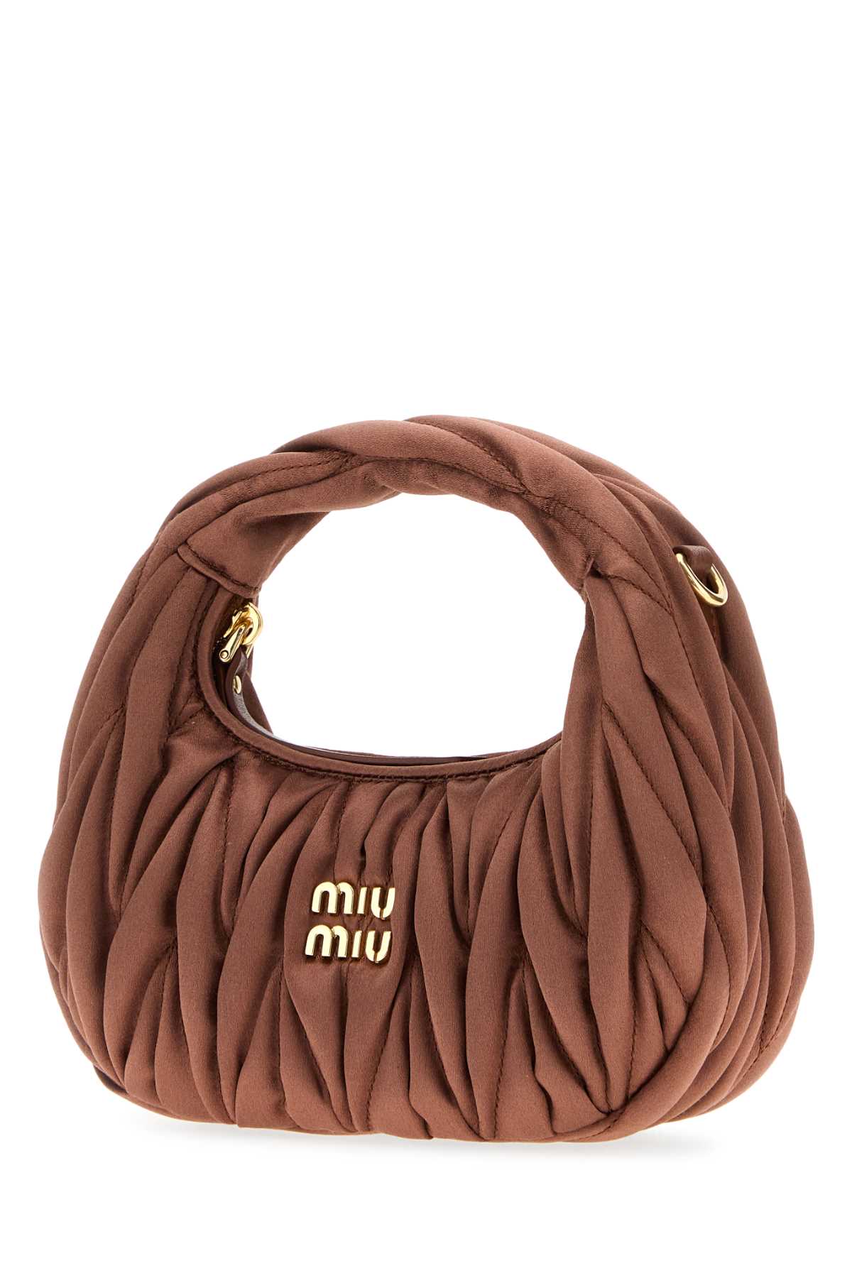 Miu Miu Women Antiqued Pink Satin Mini Wander Handbag MIU MIU
