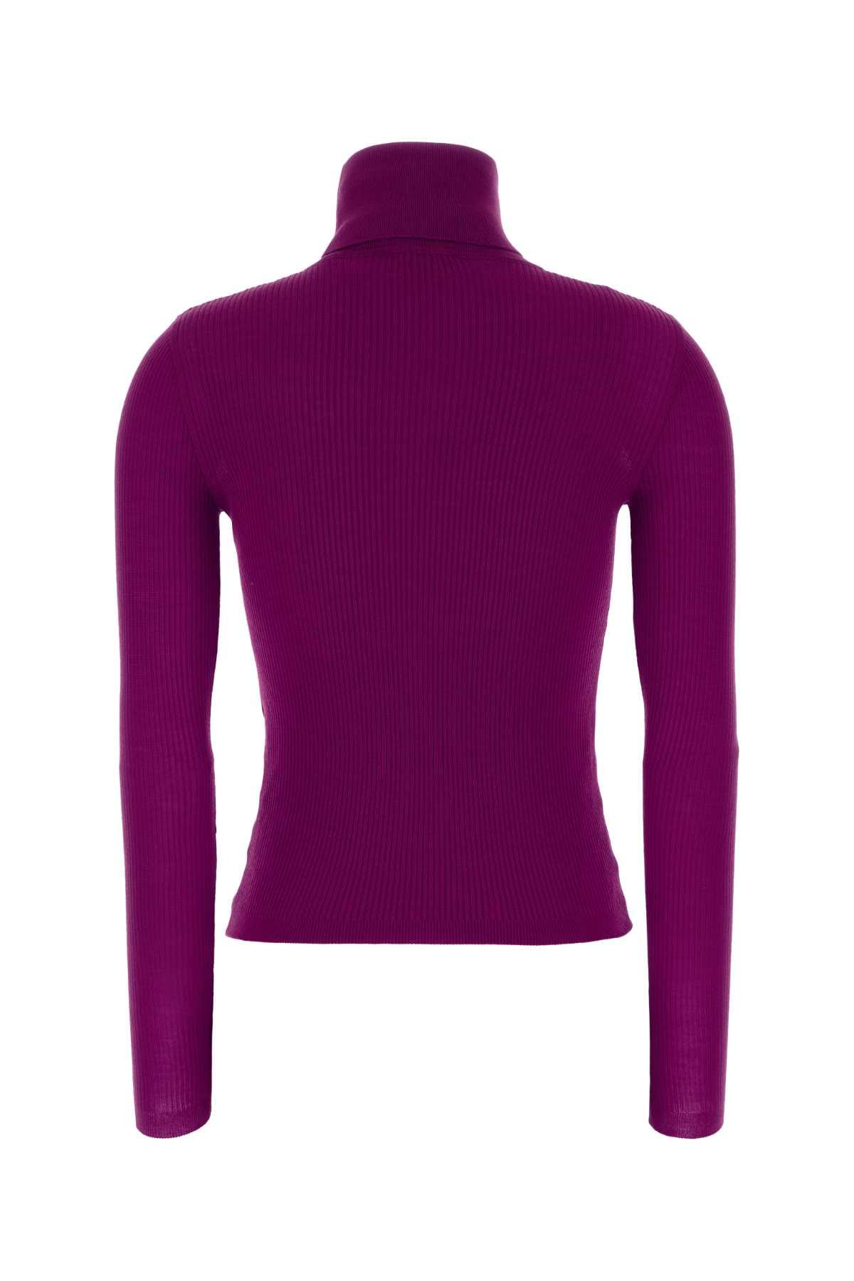 Saint Laurent Women Purple Cashmere Blend Sweater SAINT LAURENT