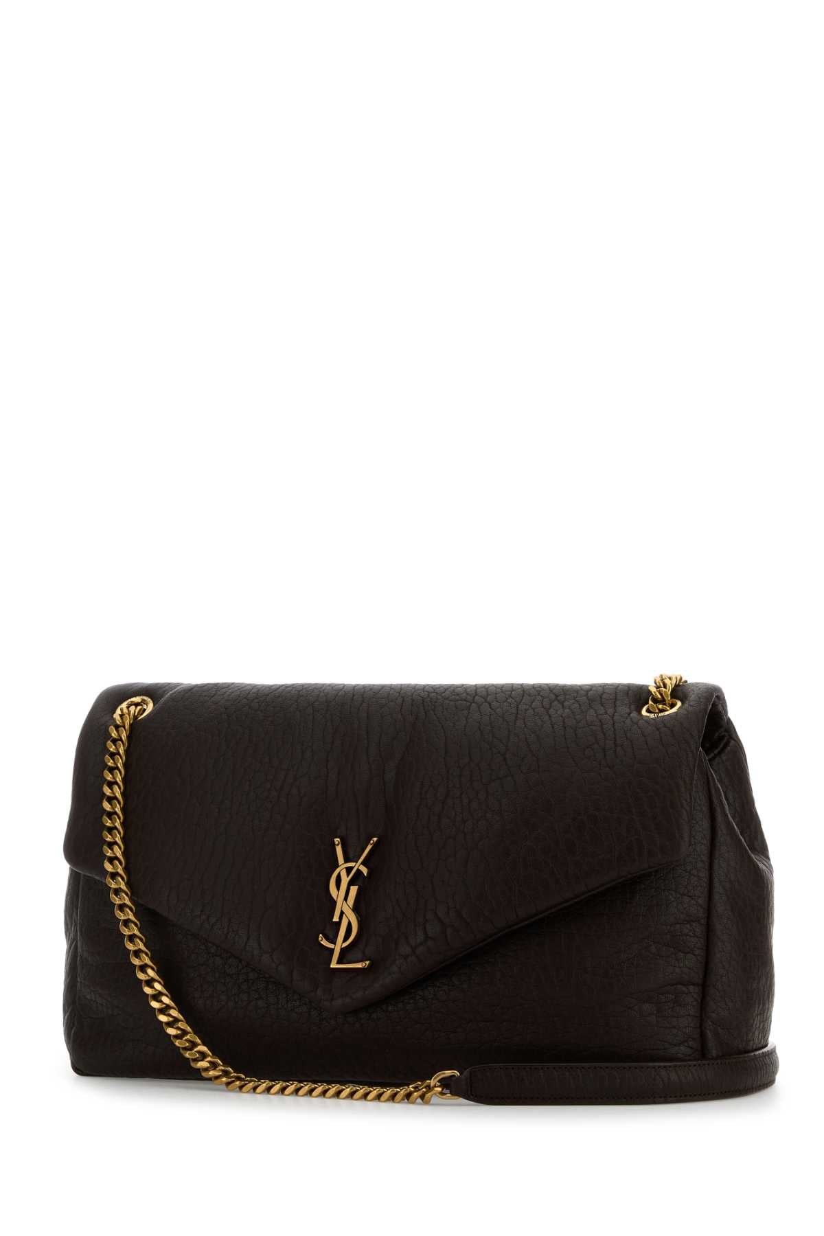 Saint Laurent Women Dark Brown Leather Big Calypso Shoulder Bag SAINT LAURENT