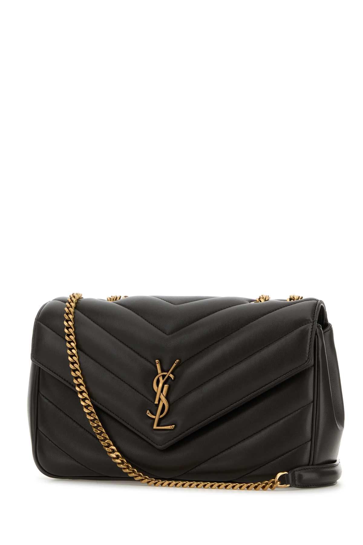 Saint Laurent Women Dark Brown Leather Medium Loulou Shoulder Bag SAINT LAURENT