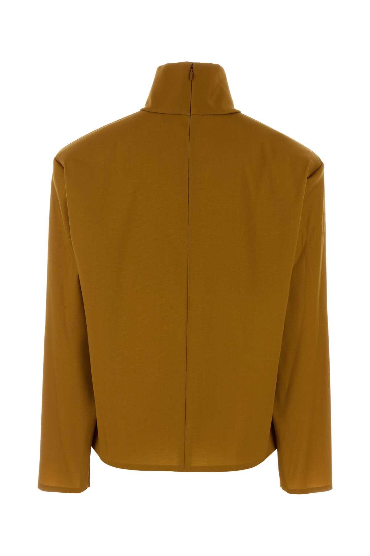 Saint Laurent Women Orange Stretch Silk Blend Top SAINT LAURENT
