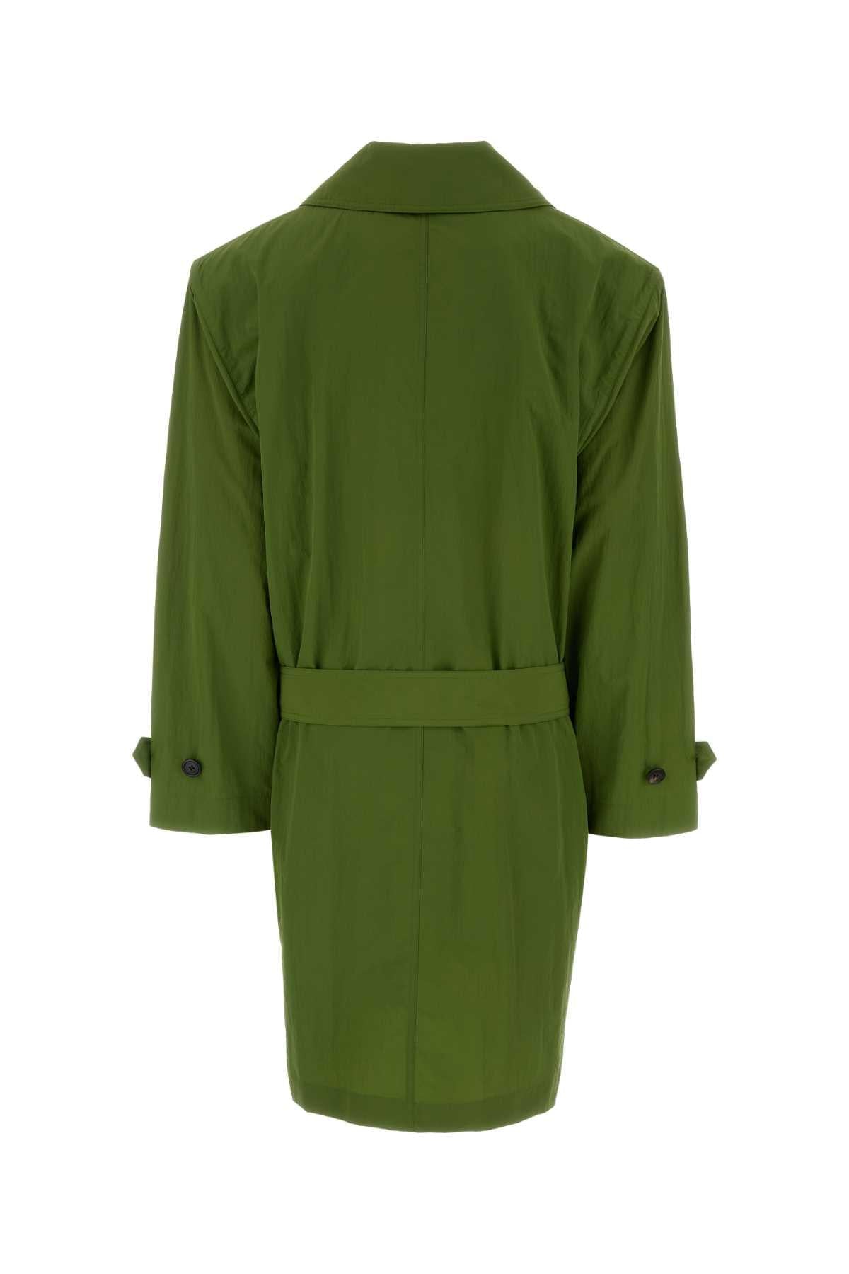 Saint Laurent Women Green Nylon Trench Coat SAINT LAURENT