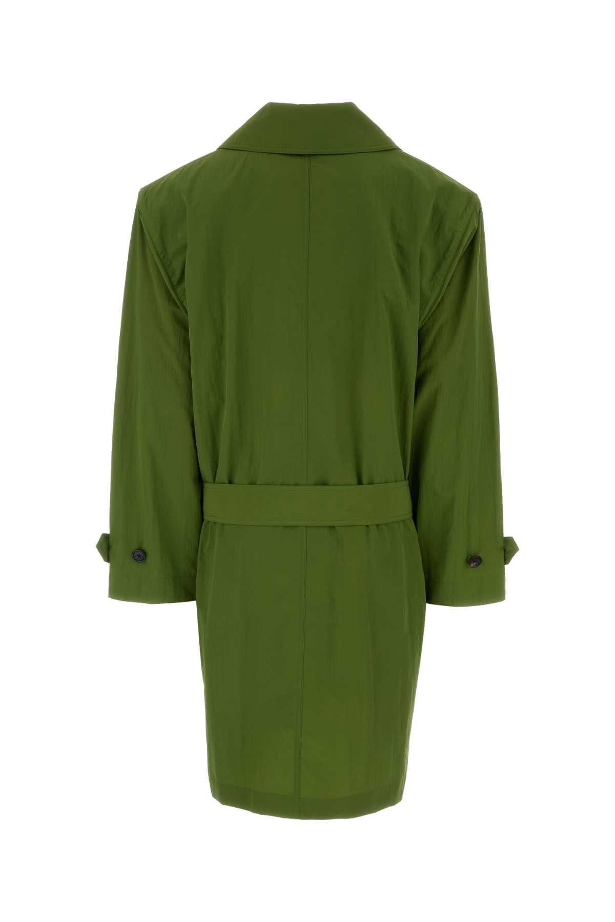 Saint Laurent Women Green Nylon Trench Coat SAINT LAURENT