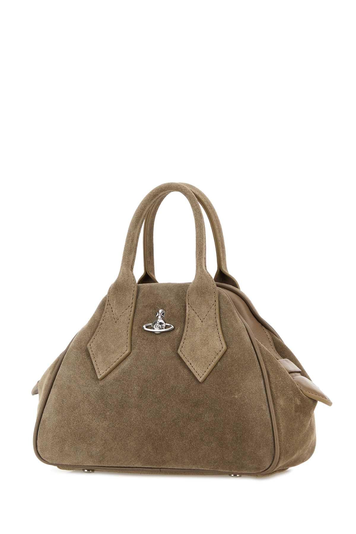 Vivienne Westwood Women Dove Grey Suede Small Yasmine Handbag VIVIENNE WESTWOOD