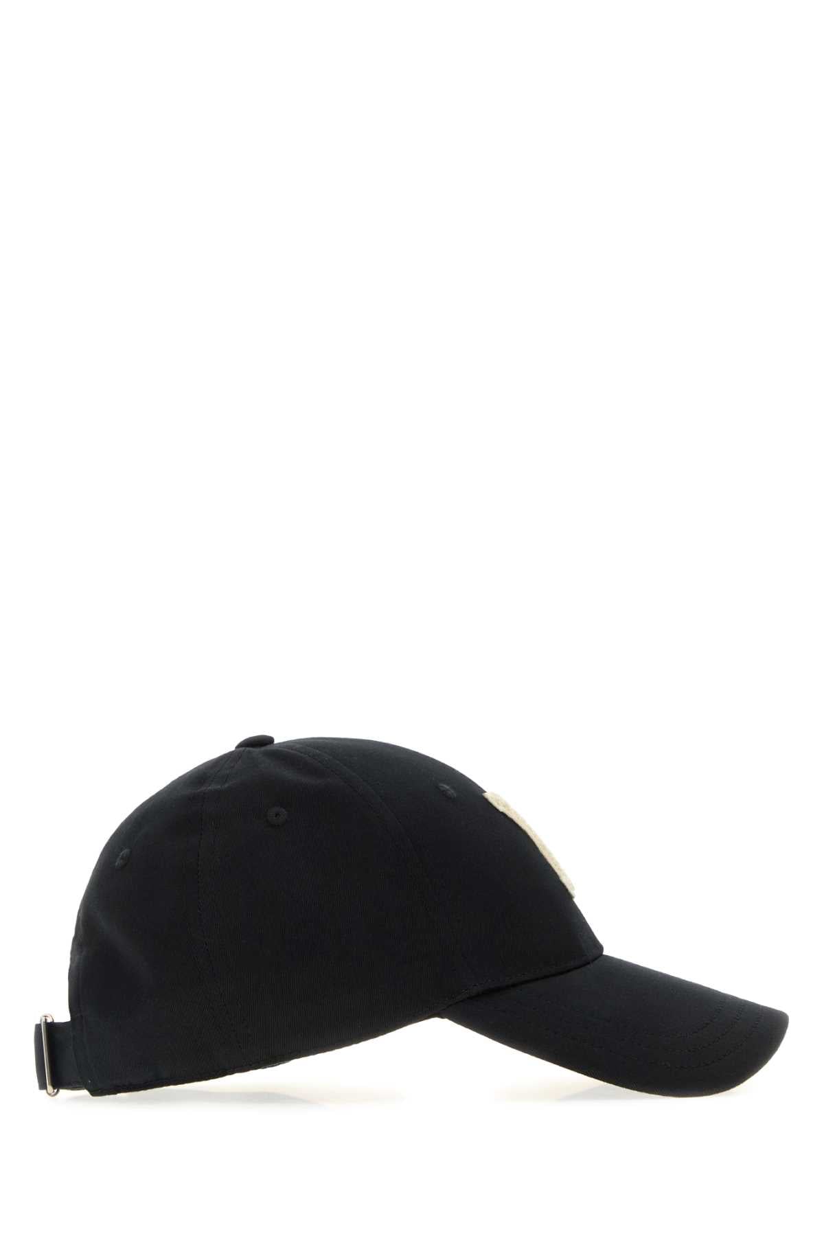 Saint Laurent Men Black Cotton Baseball Cap SAINT LAURENT