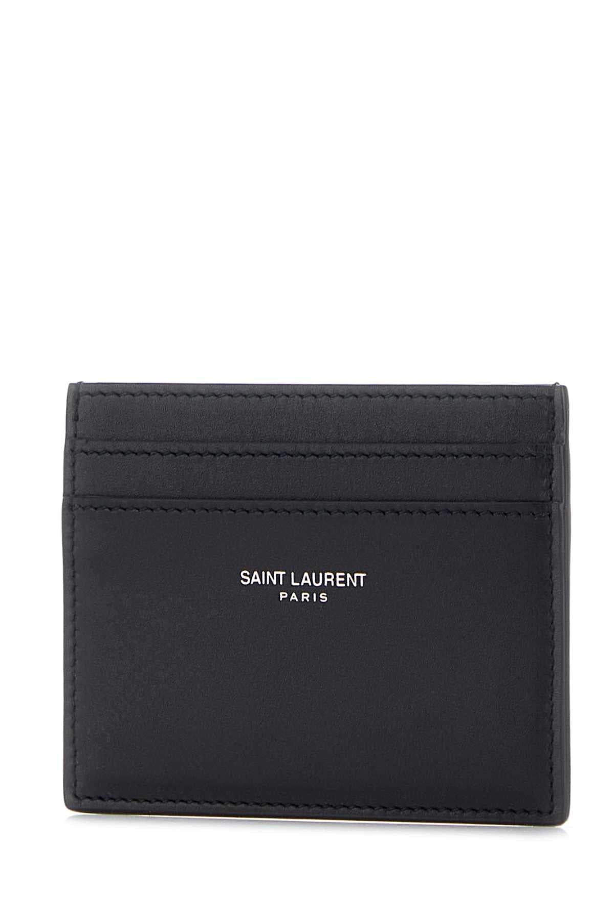 Saint Laurent Men Black Leather Card Holder SAINT LAURENT
