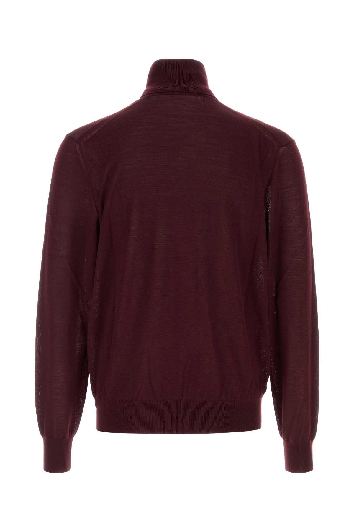 Saint Laurent Men Aubergine Wool Sweater SAINT LAURENT