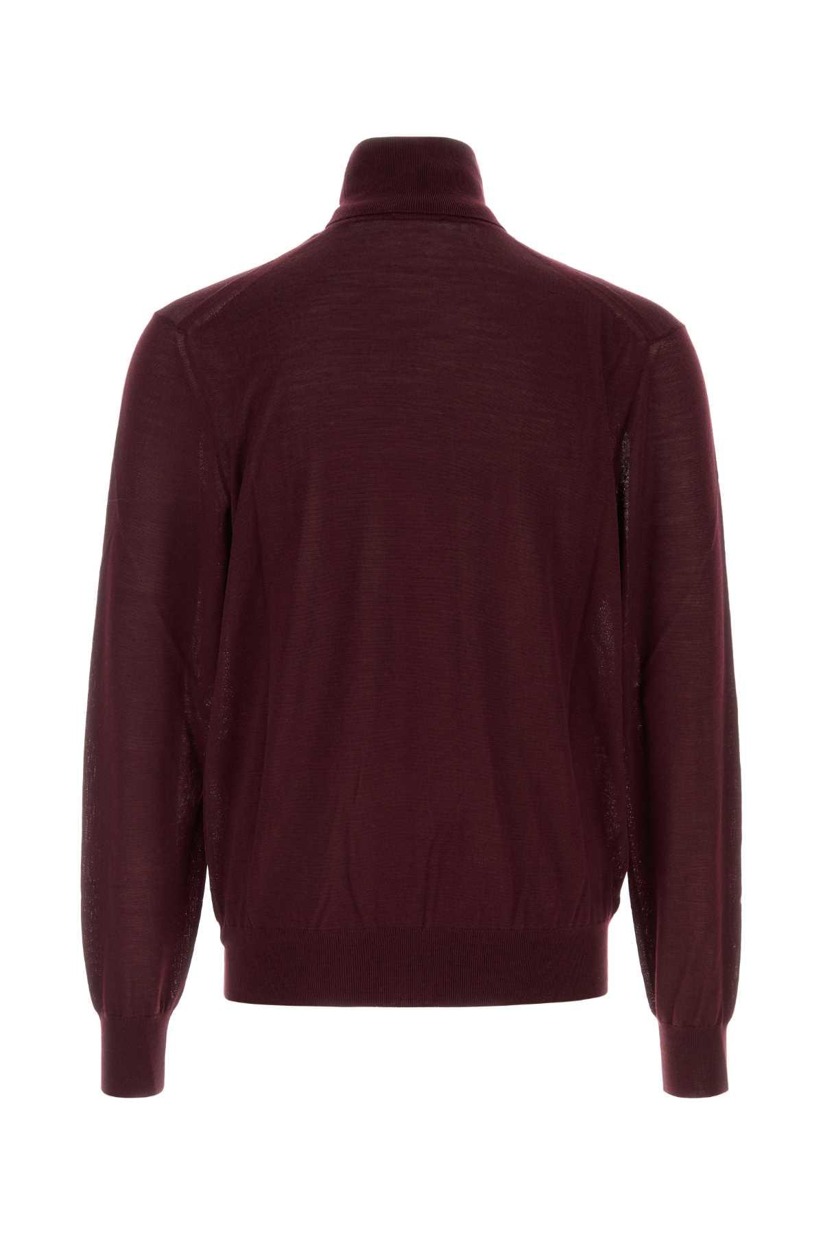 Saint Laurent Men Aubergine Wool Sweater SAINT LAURENT