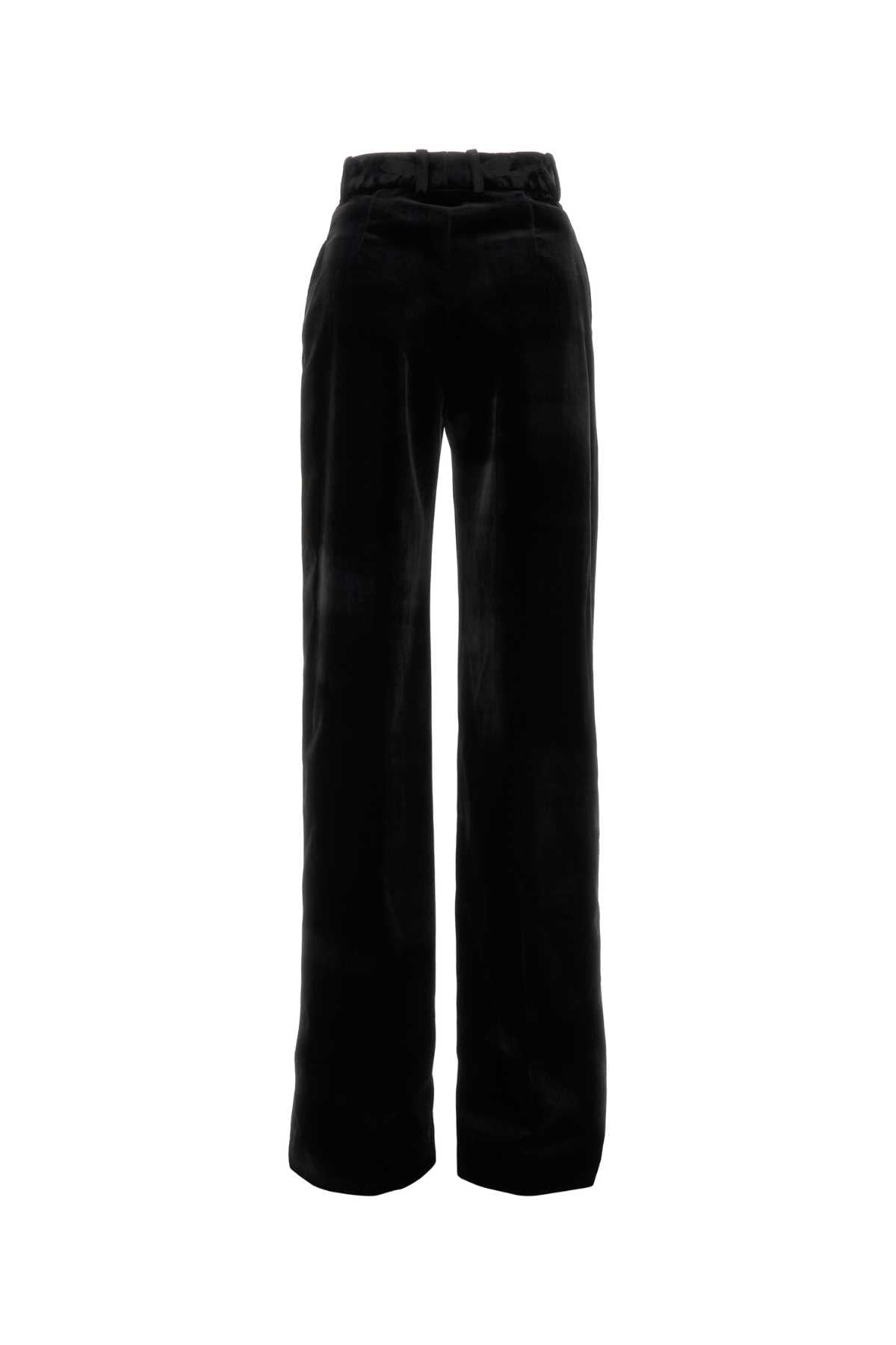 Ermanno Scervino Women Black Velvet Palazzo Pant ERMANO SCERVINO