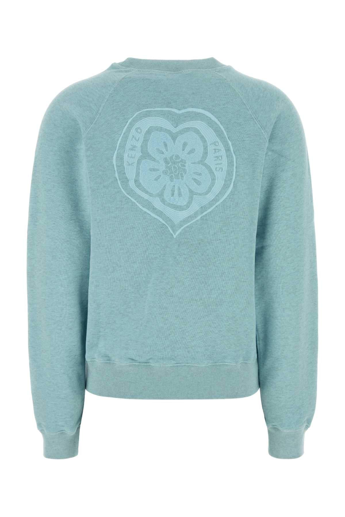 Kenzo Women Melange Light-Blue Cotton Sweatshirt KENZO