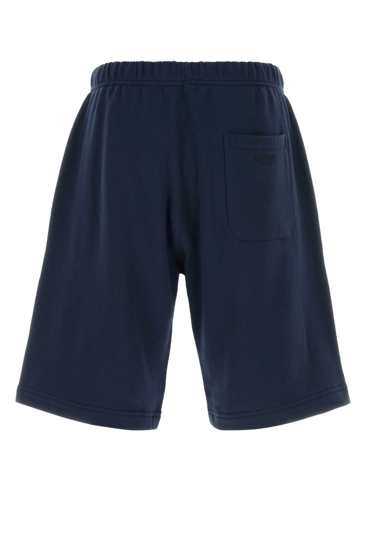 Kenzo Men Navy Blue Cotton Bermuda Shorts KENZO