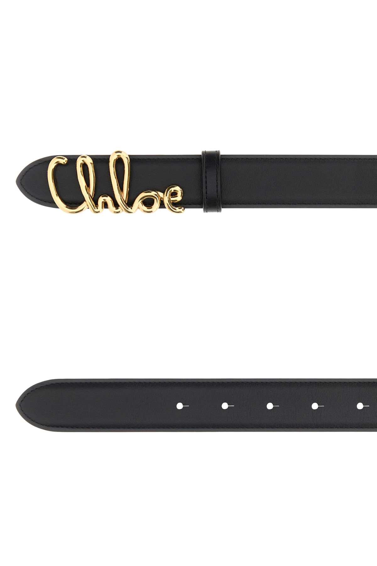 Chloe Women Black Leather Chloe Iconic Belt CHLOE
