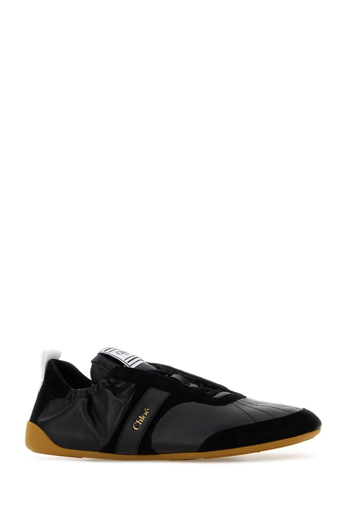 Chloe Women Black Leather Chlo㨠Kick Sneakers CHLOE