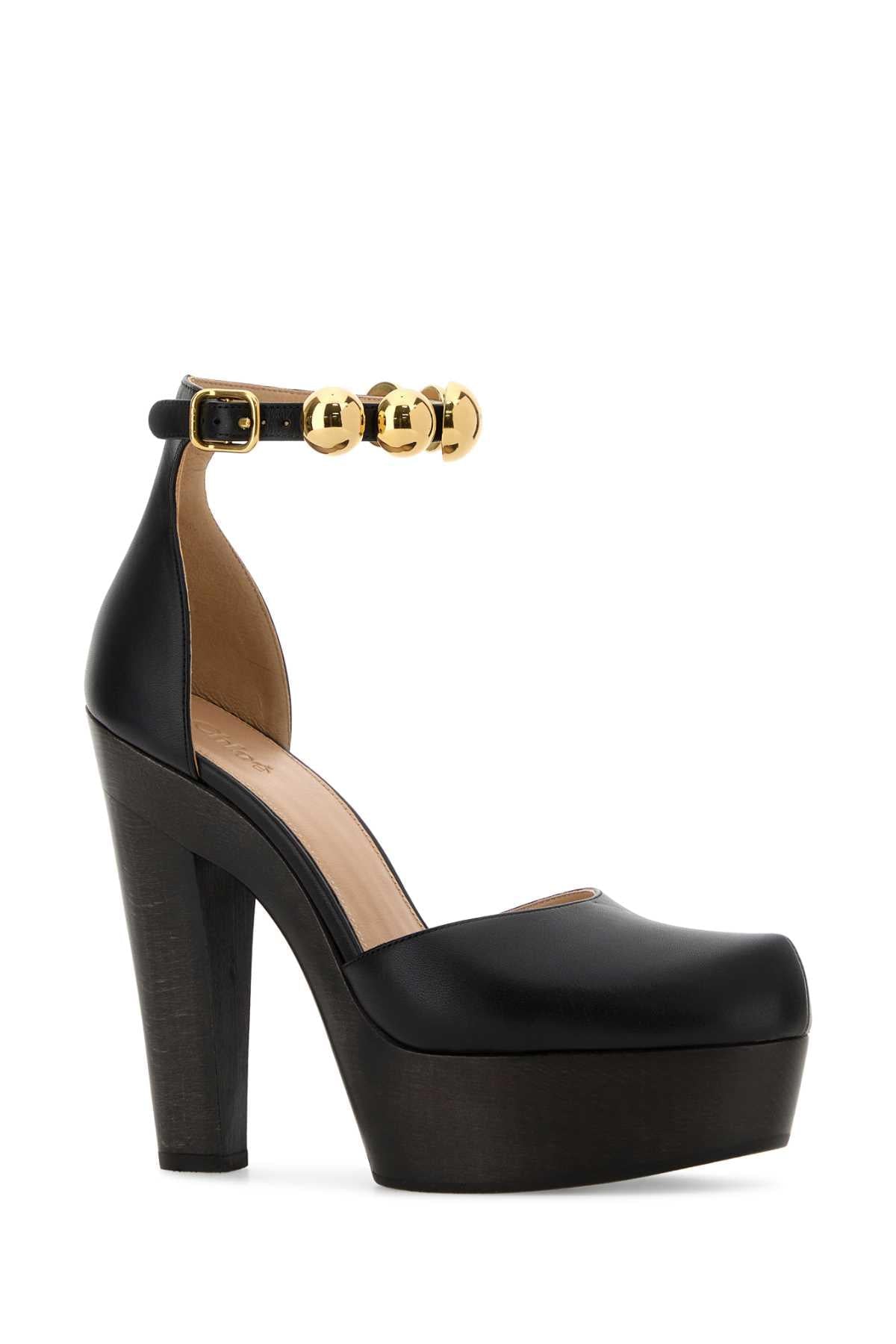 Chloe Women Black Leather Lola Pumps CHLOE
