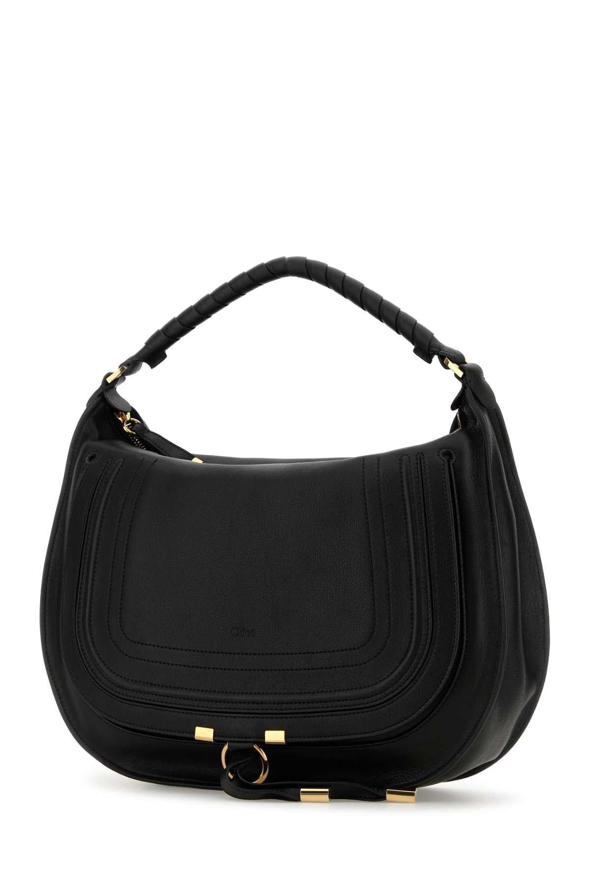 Chloe Women Black Leather Marcie Shoulder Bag CHLOE