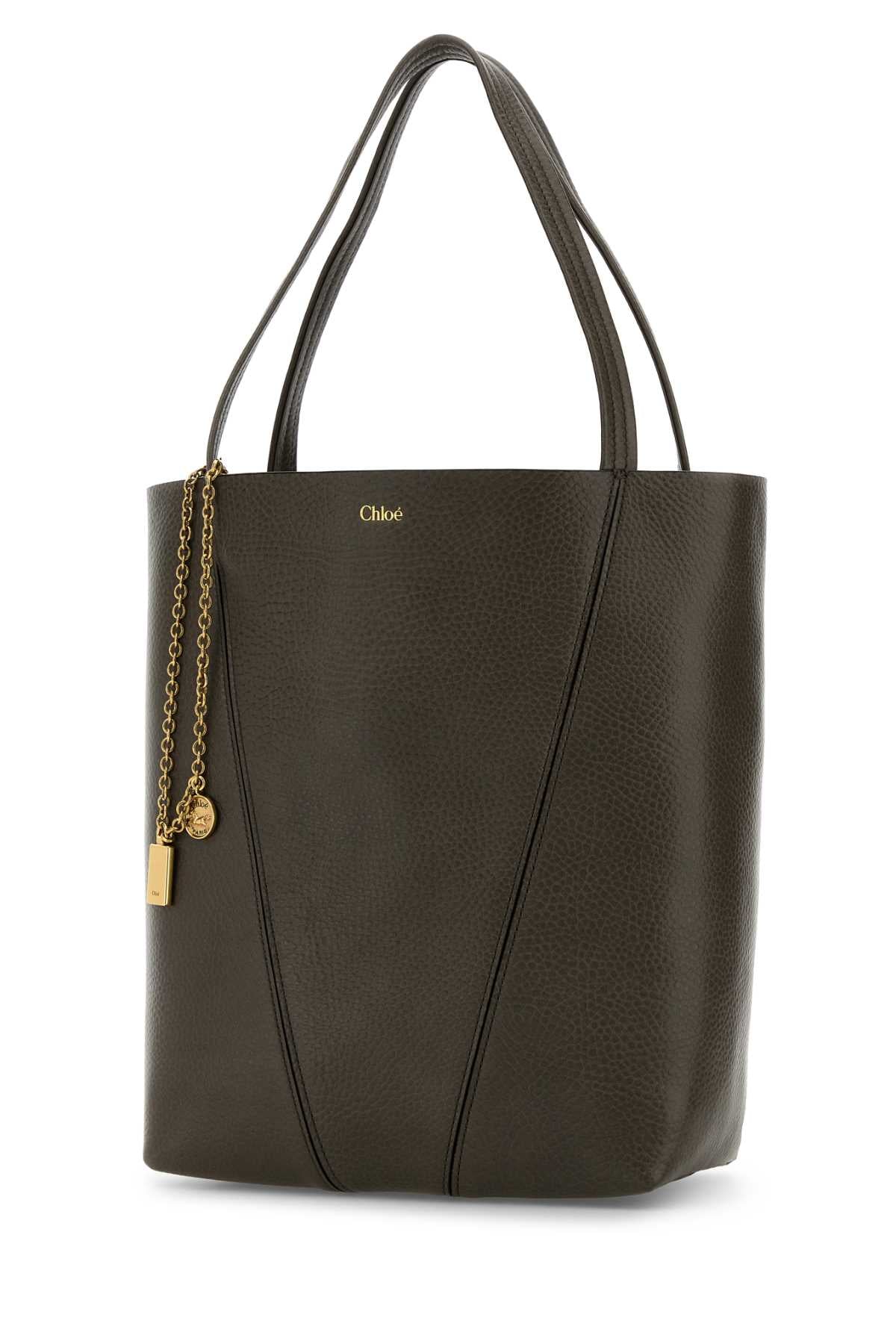 Chloe Women Mud Leather Spin Shopping Bag CHLOE