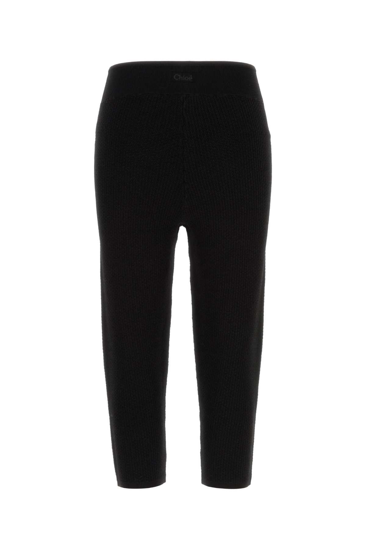 Chloe Women Black Knit Leggings CHLOE
