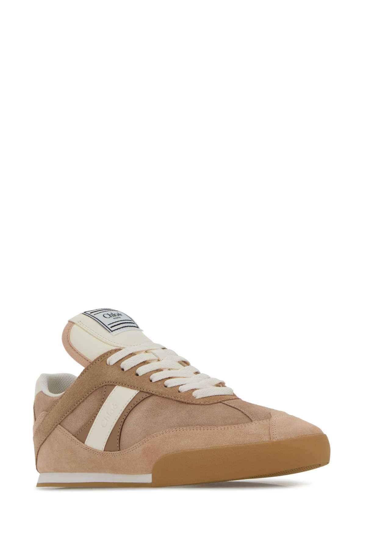 Chloe Women Antiqued Pink Suede Chlo㨠Kick Sneakers CHLOE