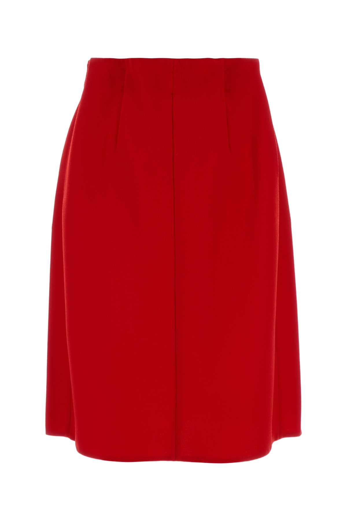 Prada Women Red Wool Skirt
