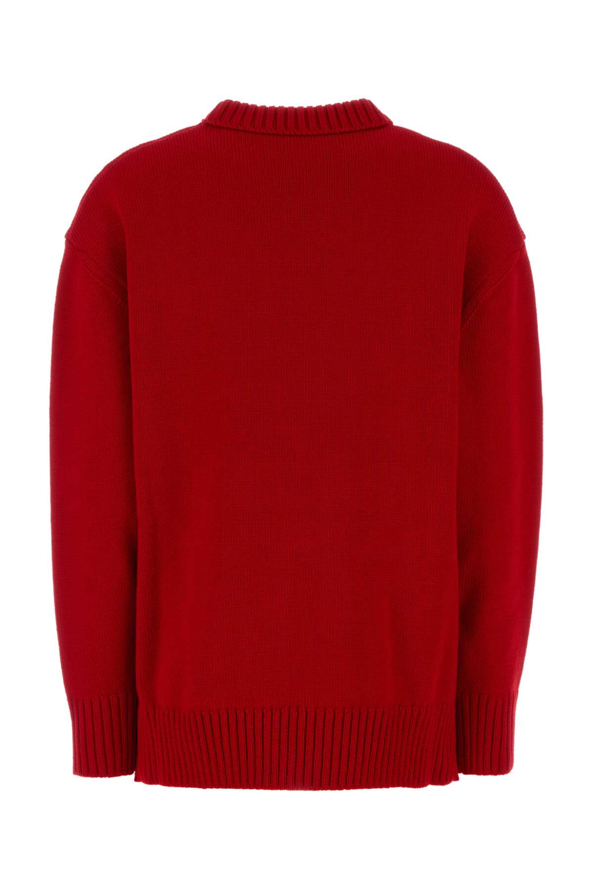 Prada Women Red Wool Oversize Sweater PRADA