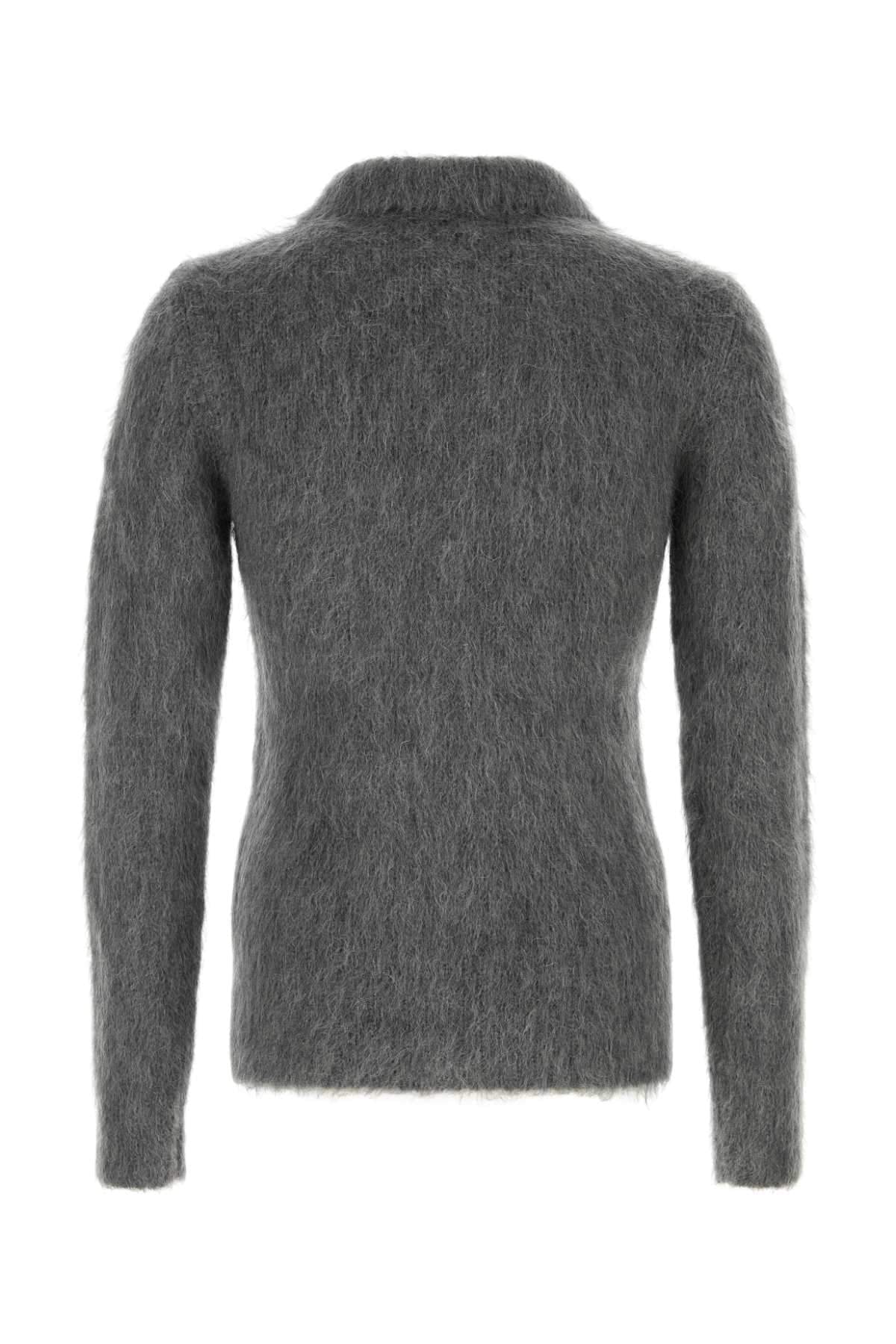 Gucci Men Grey Mohair Blend Cardigan GUCCI