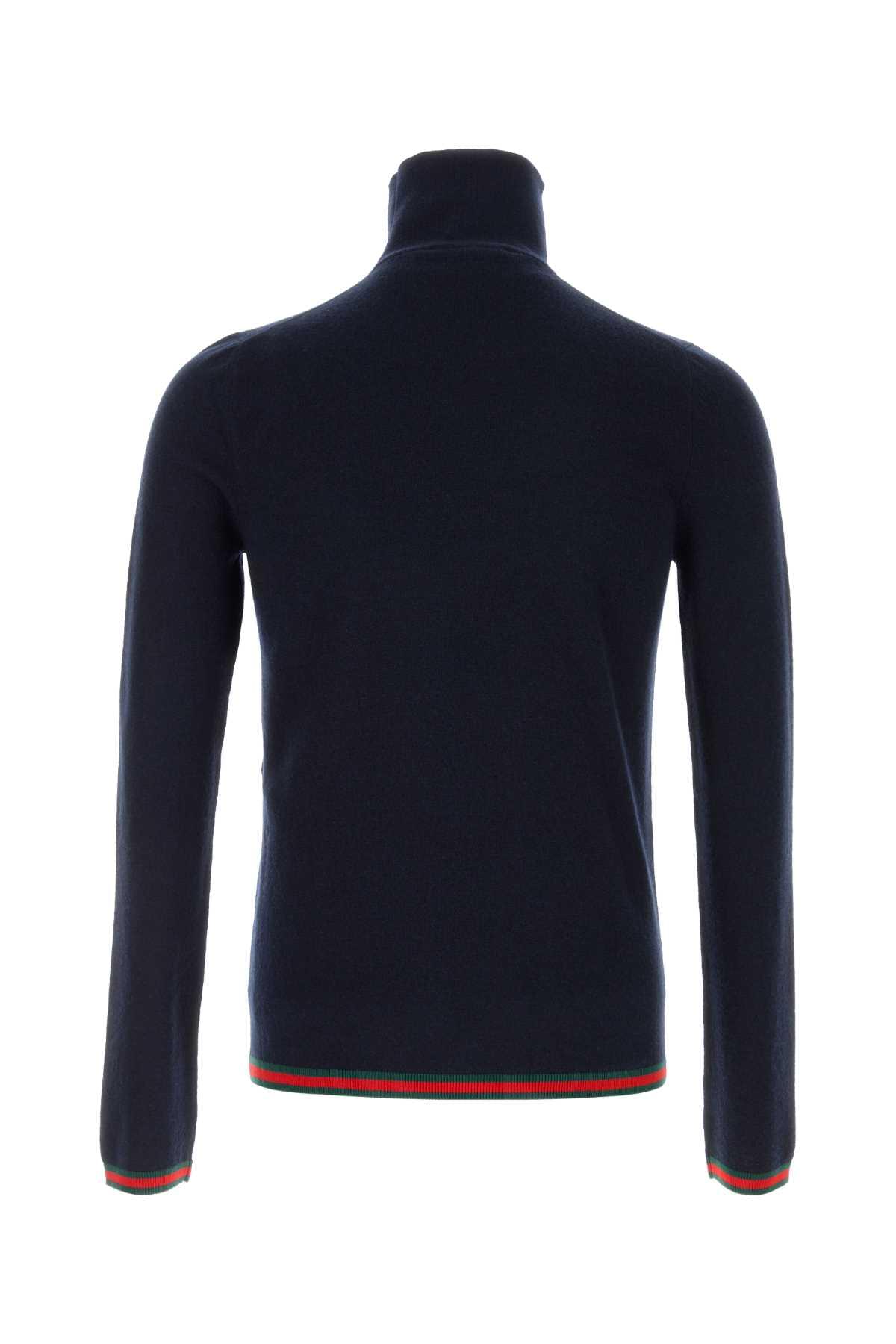 Gucci Men Midnight Blue Cashmere Sweater GUCCI
