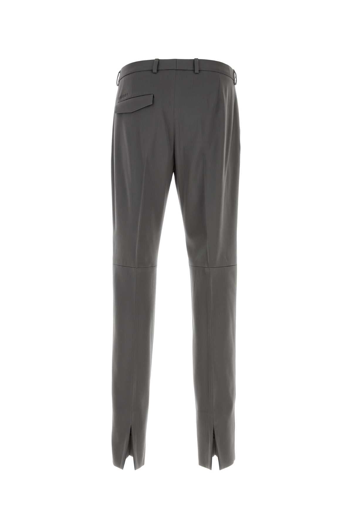 Gucci Men Grey Stretch Wool Pant GUCCI