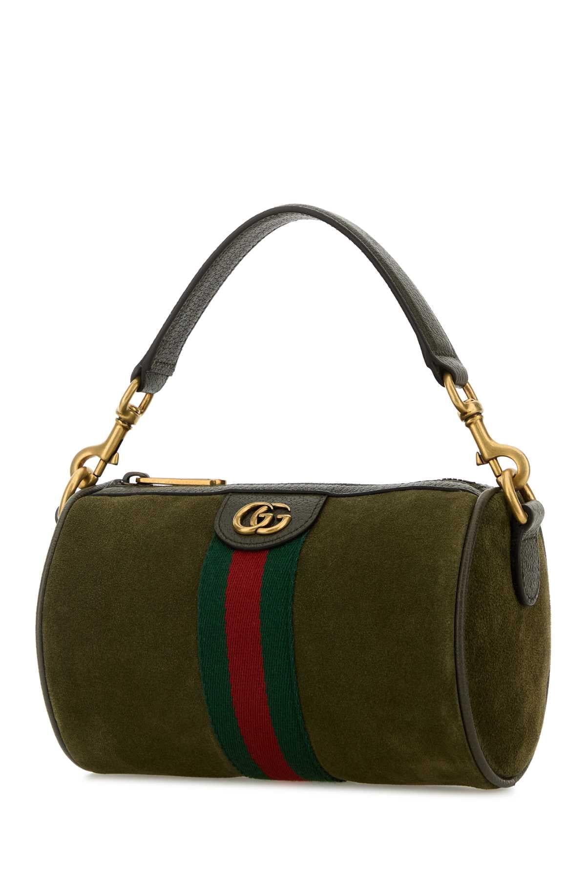 Gucci Men Olive Green Suede Mini Ophidia Handbag GUCCI