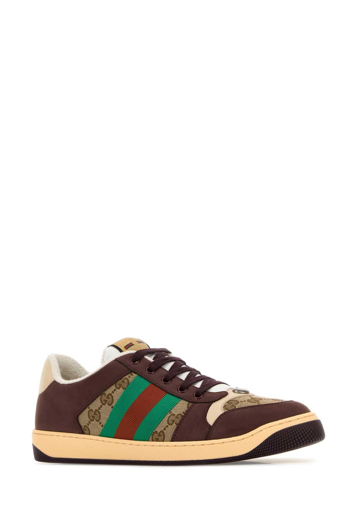 Gucci Men Multicolor Gg And Leather Sneakers GUCCI