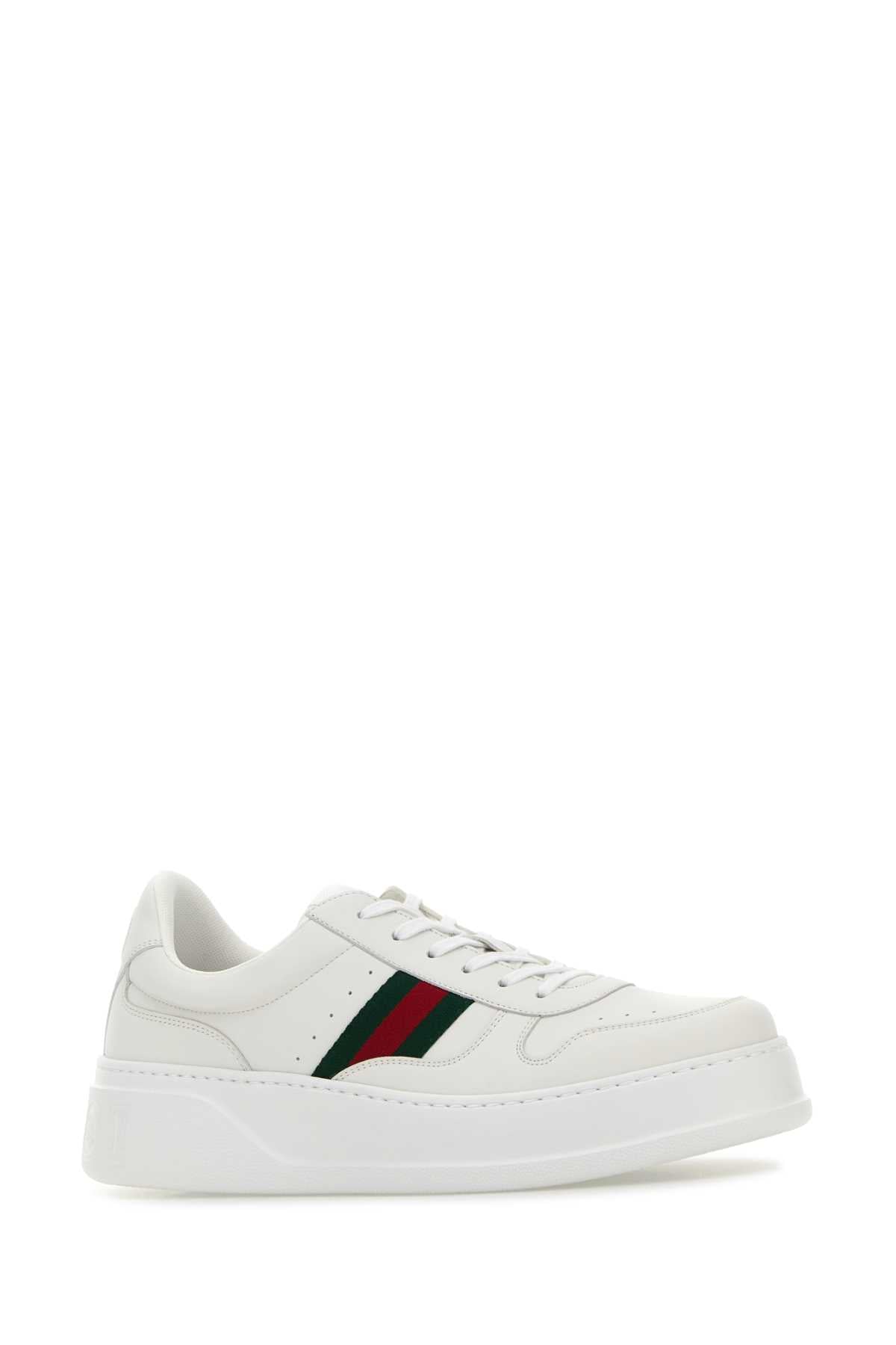 Gucci Men White Leather Sneakers GUCCI