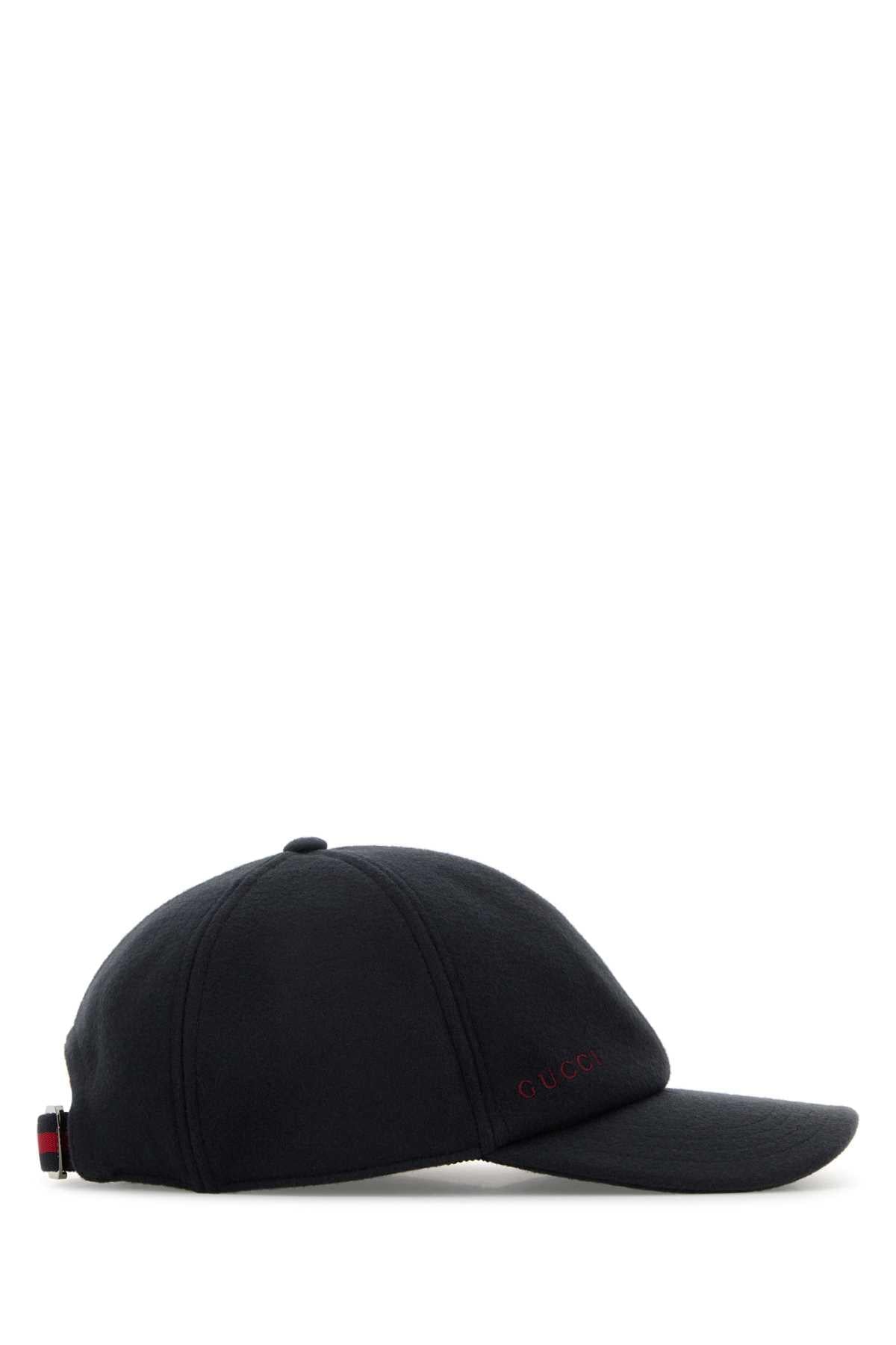 Gucci Men Navy Blue Wool Baseball Cap GUCCI