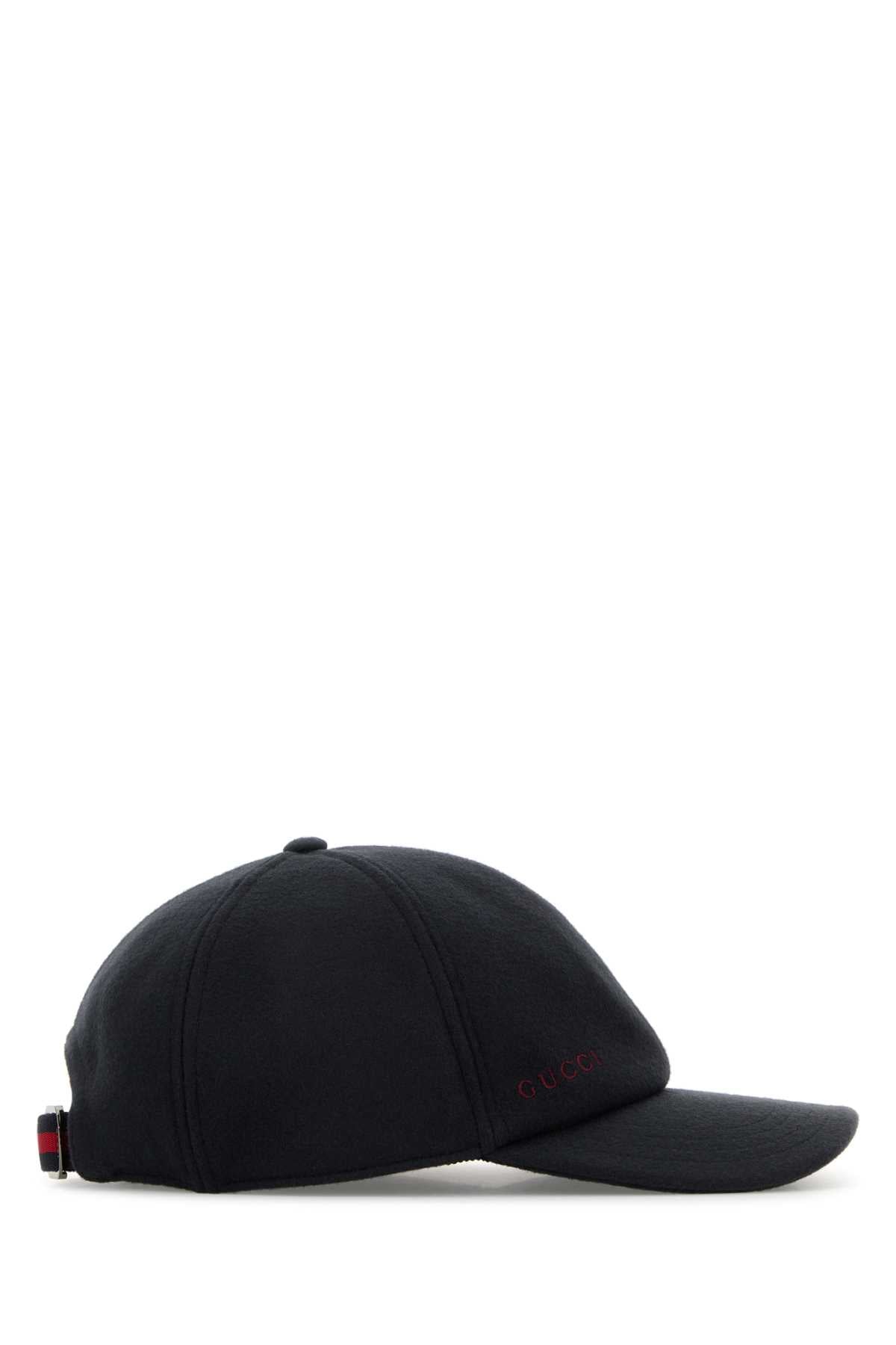 Gucci Men Navy Blue Wool Baseball Cap GUCCI