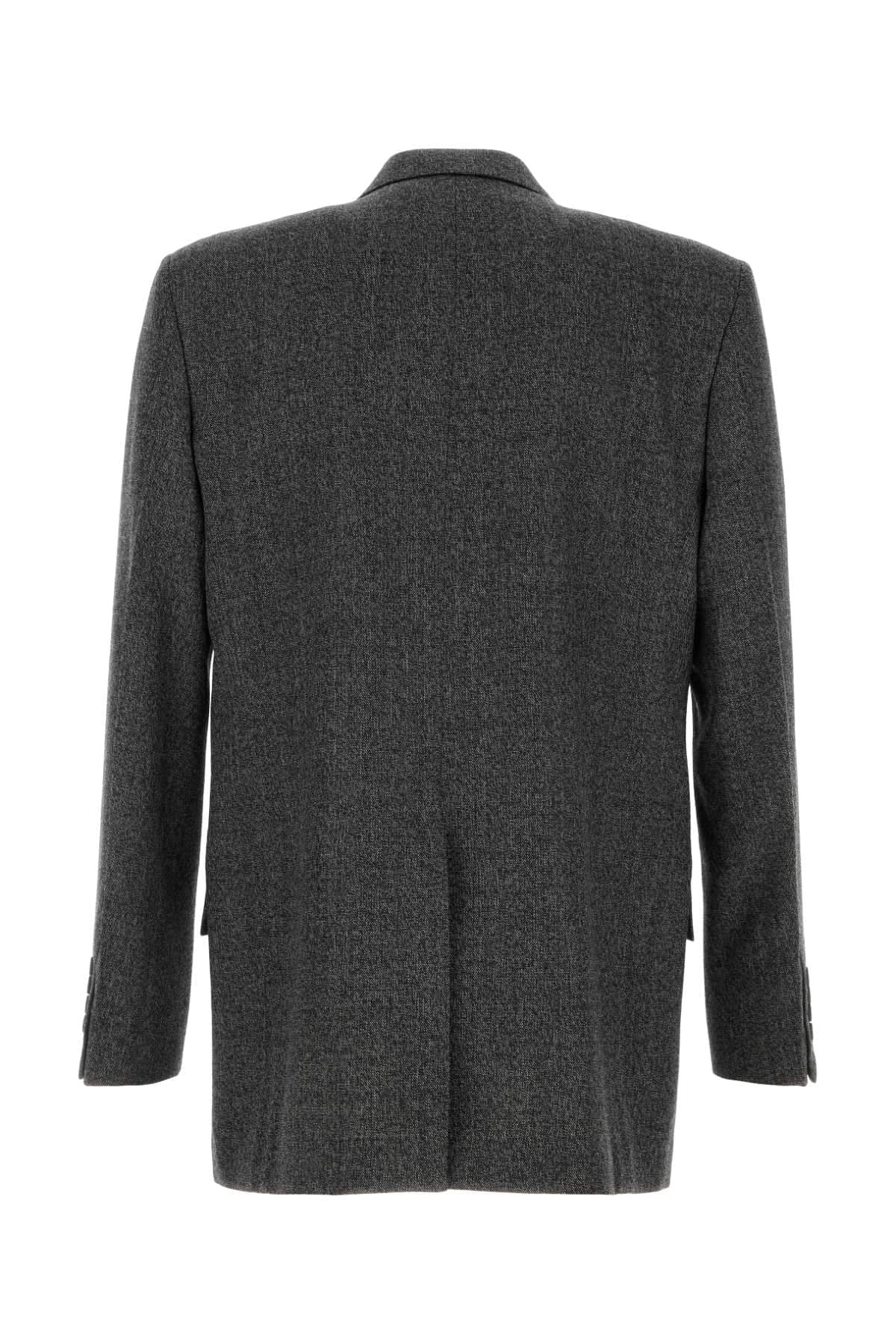 Gucci Men Melange Charcoal Wool Blazer