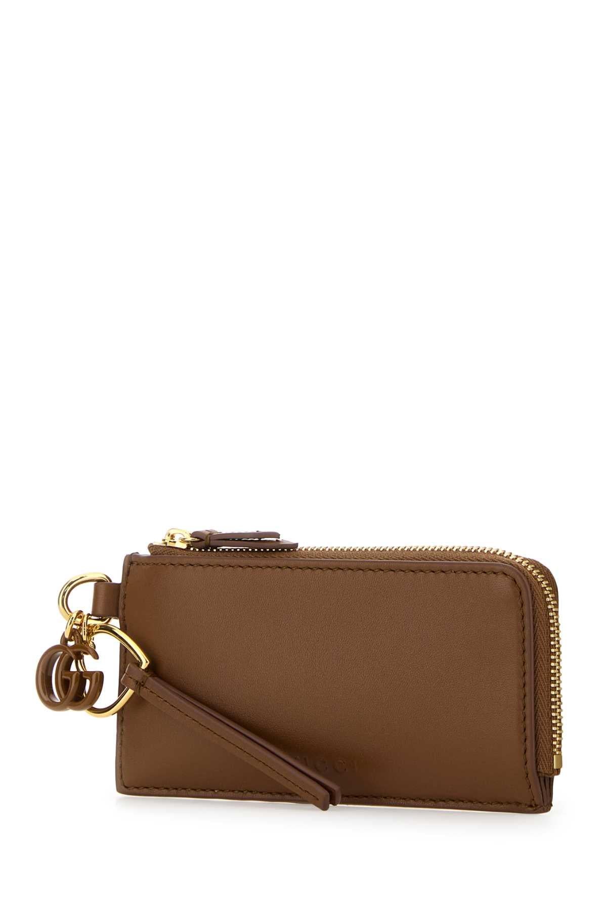Gucci Women Caramel Leather Card Holder GUCCI
