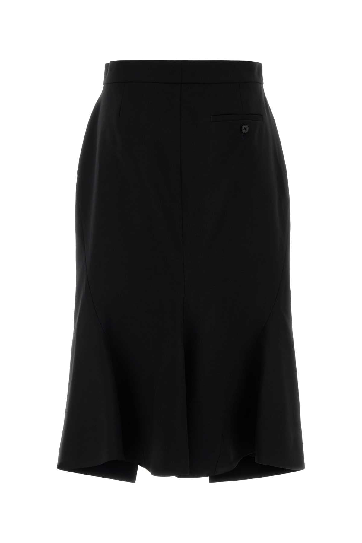 Alexander Mcqueen Women Black Stretch Wool Skirt ALEXANDER MCQUEEN