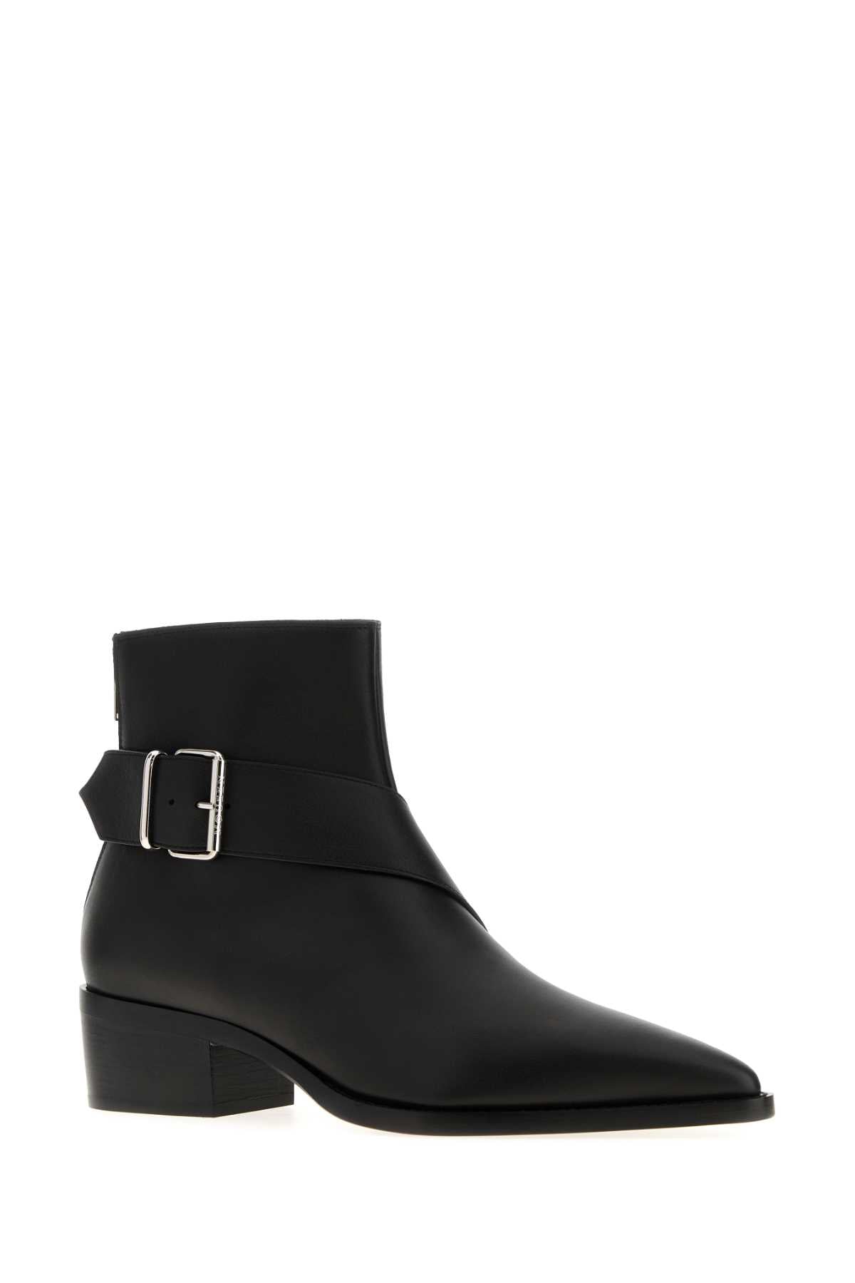 Alexander Mcqueen Men Black Leather Heron Ankle Boots ALEXANDER MCQUEEN