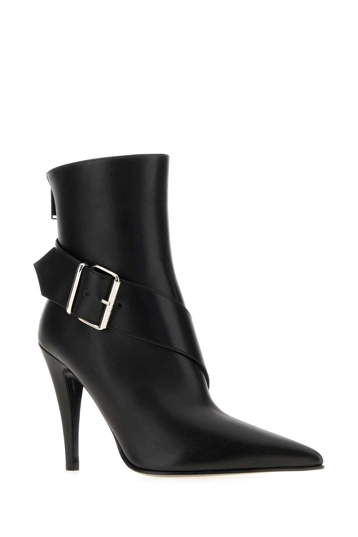 Alexander Mcqueen Women Black Leather Ankle Boots ALEXANDER MCQUEEN