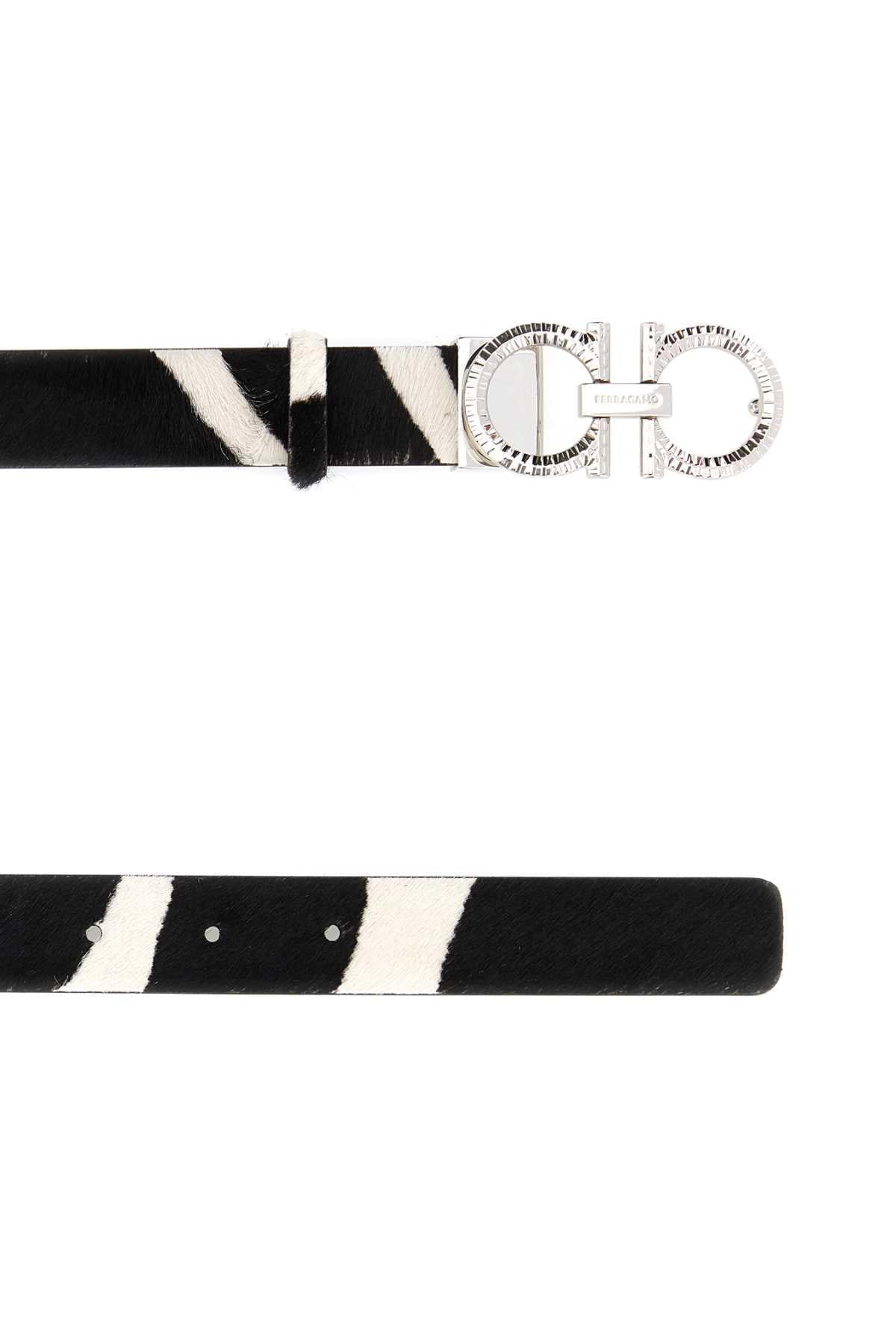 Salvatore Ferragamo Women Printed Calf Hair Reversible Belt FERRAGAMO