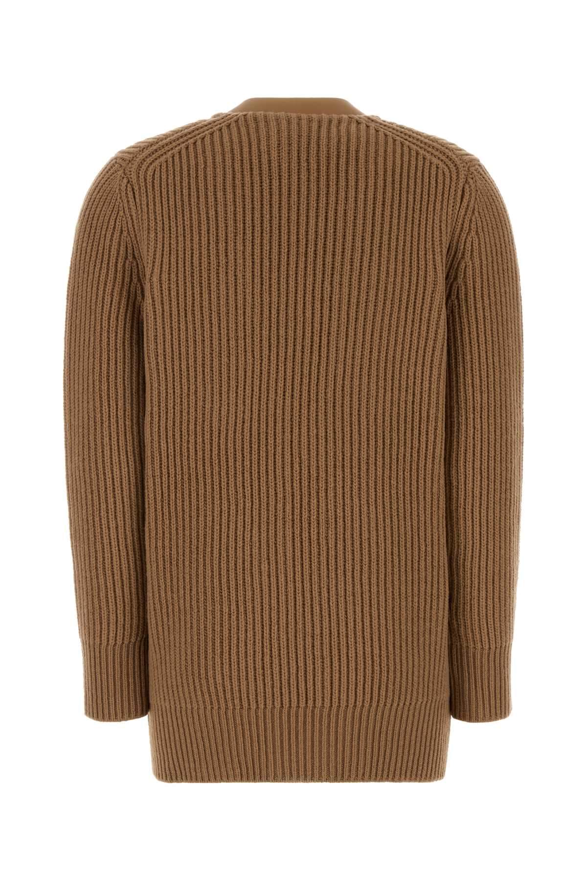 Salvatore Ferragamo Women Camel Wool Cardigan FERRAGAMO