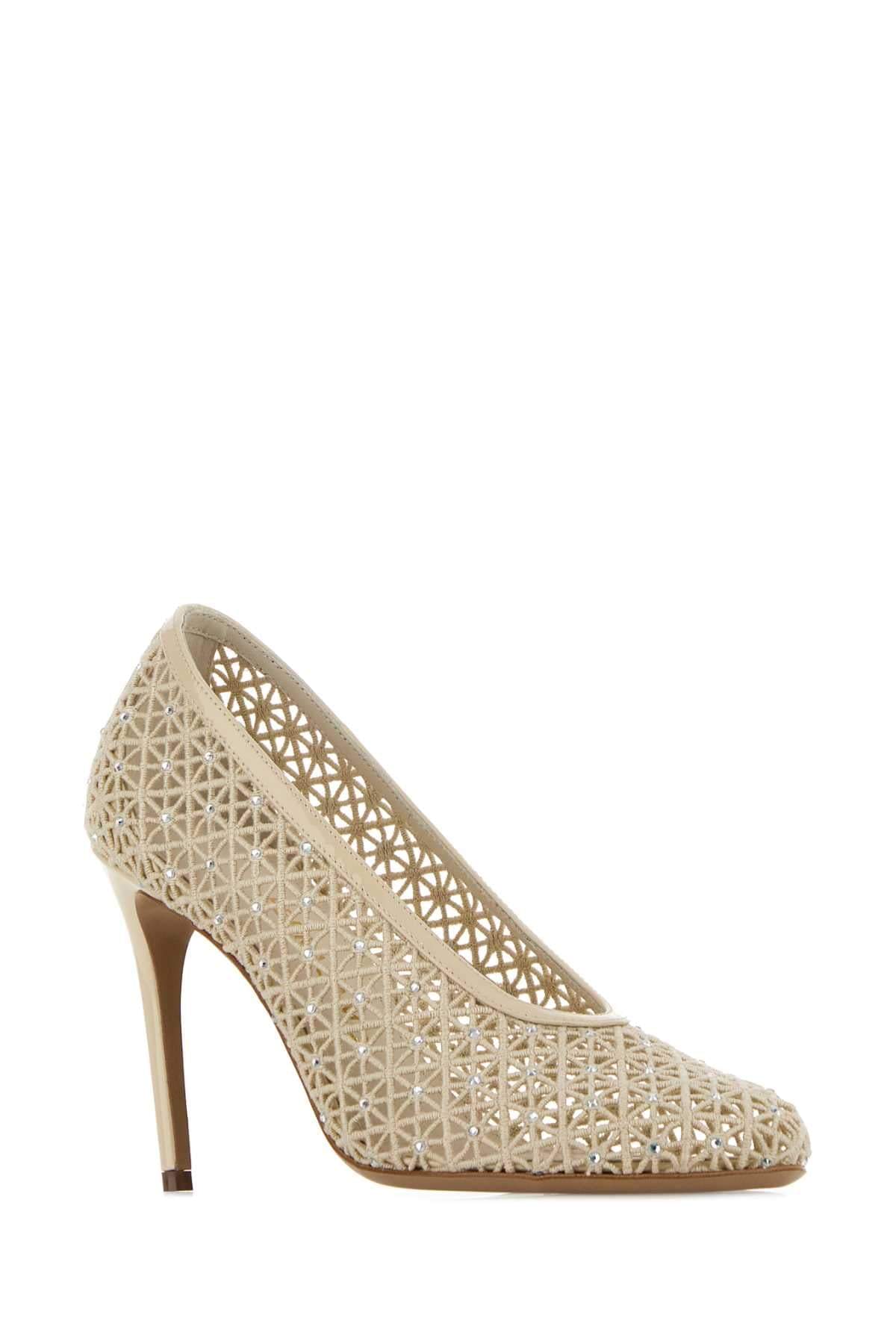 Salvatore Ferragamo Women Sand Mesh Sol 95 Pumps FERRAGAMO