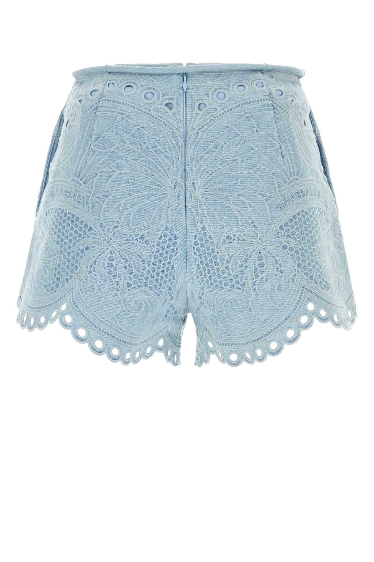 Zimmermann Women Embroidered Denim Shorts ZIMMERMANN