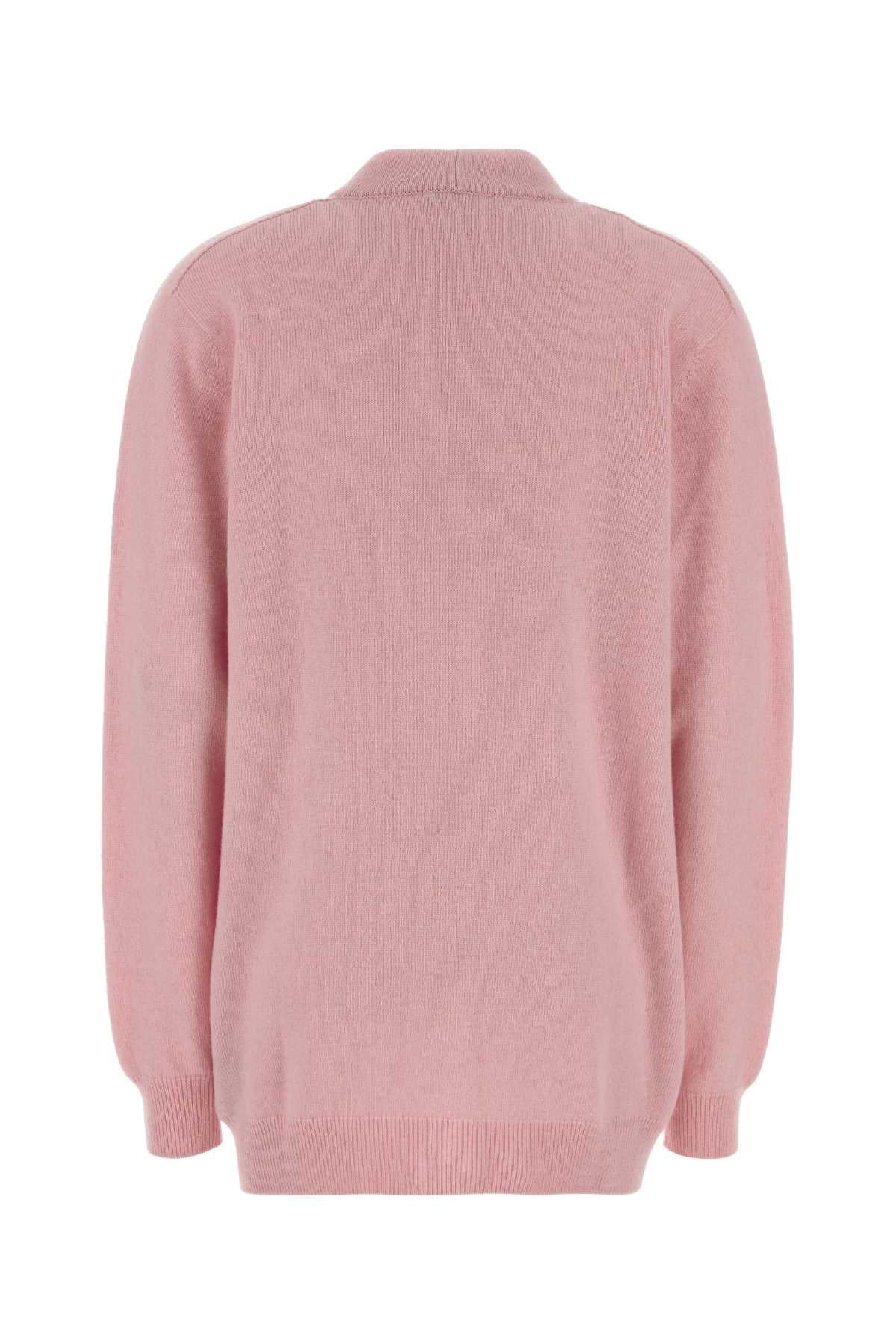 Balmain Women Pink Cashmere And Wool Cardigan BALMAIN