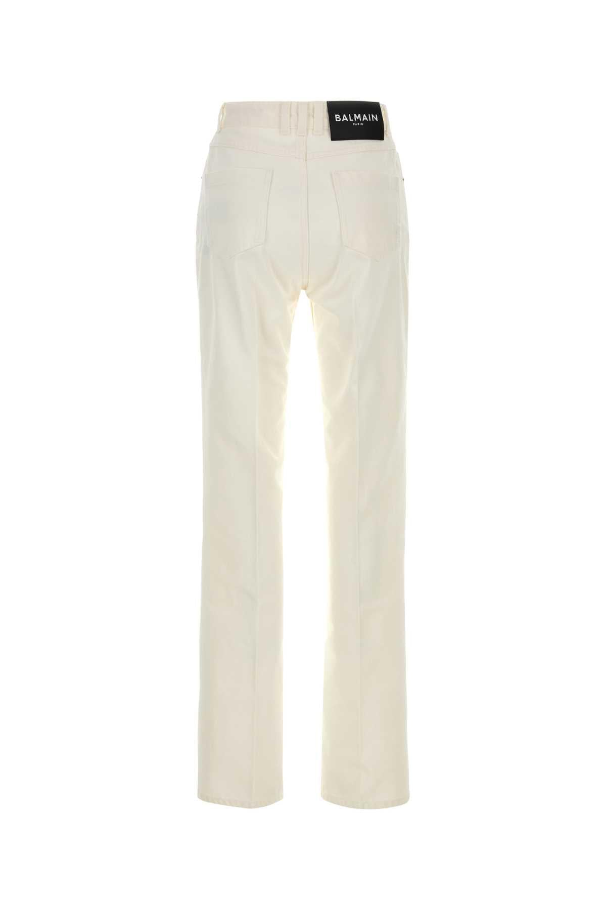 Balmain Women White Denim Jeans BALMAIN